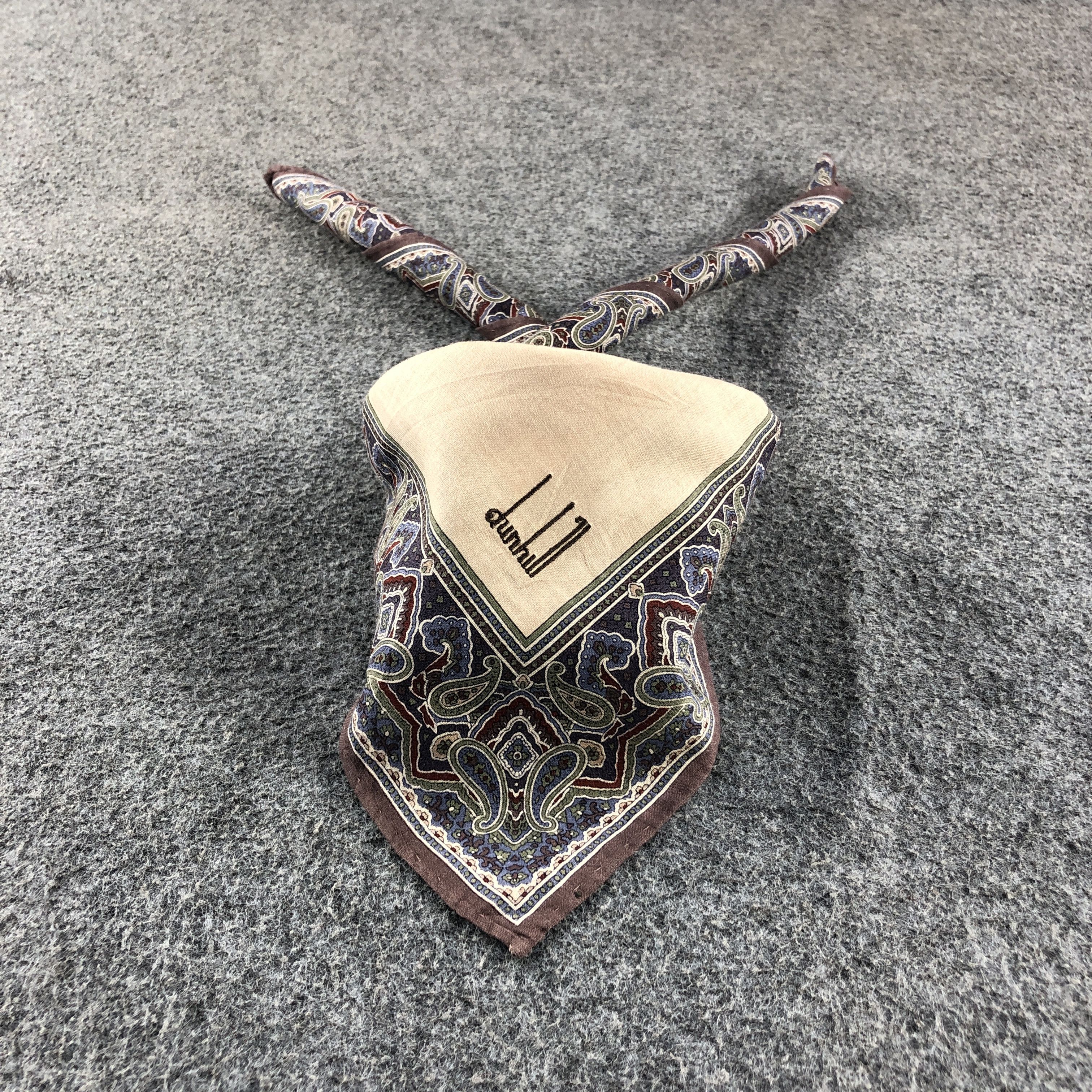 Alfred Dunhill × Vintage Dunhill Handkerchief Neckerchief Bandana H2678 Size ONE SIZE - 1 Thumbnail