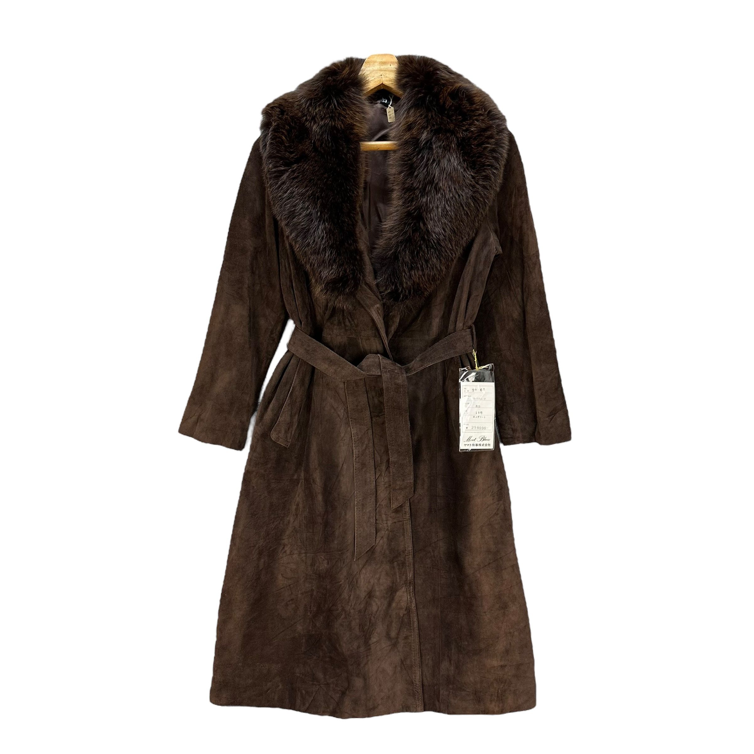 Montblanc 90’s NWT MONT BLANC Fur Shawl Calf Suede Long Coat #A64-1540 Size M / US 6-8 / IT 42-44 - 1 Thumbnail