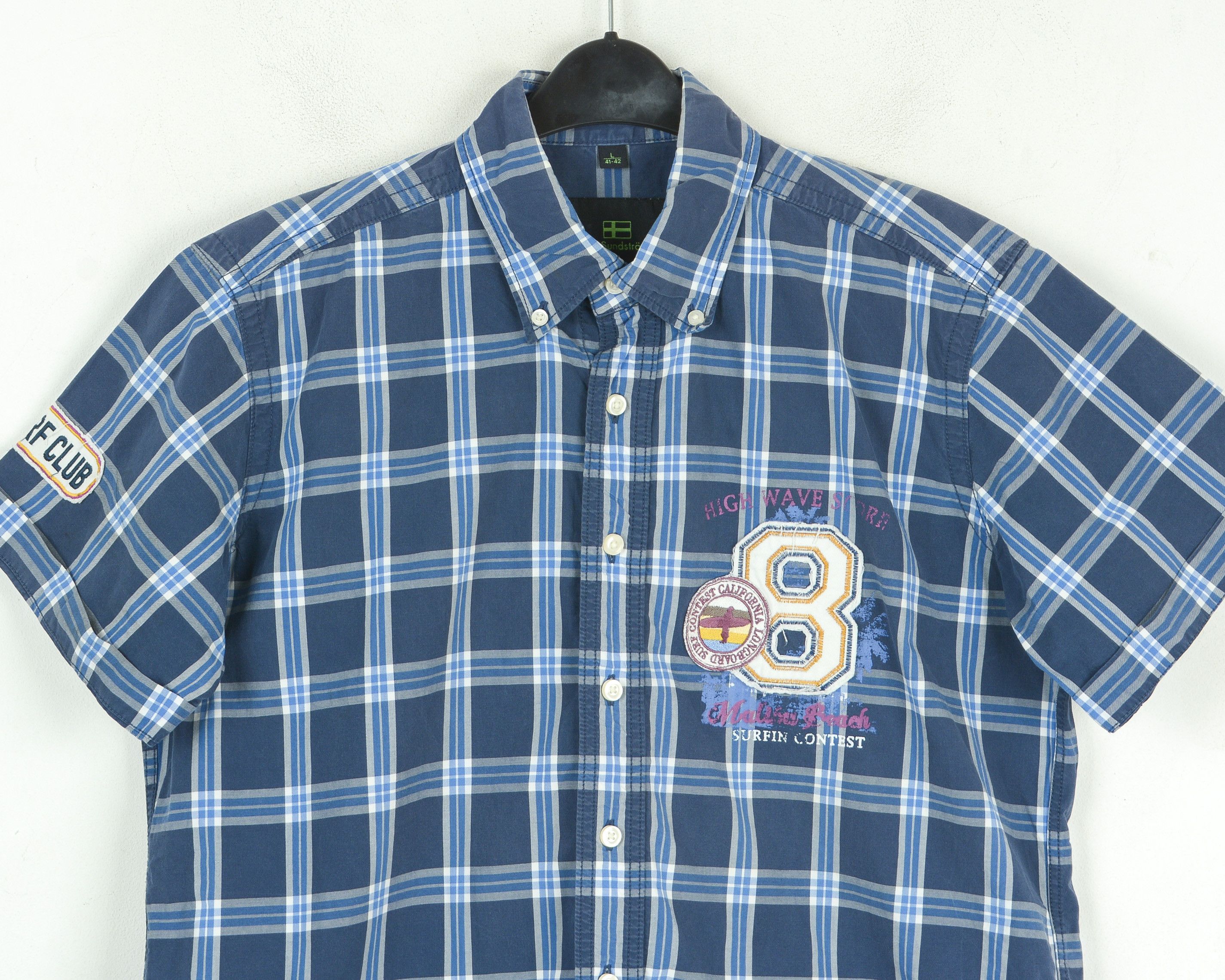 Other NILS SUNDSTROM Surfing Shirt Checked Short Sleeved Casual Size US L / EU 52-54 / 3 - 6 Thumbnail