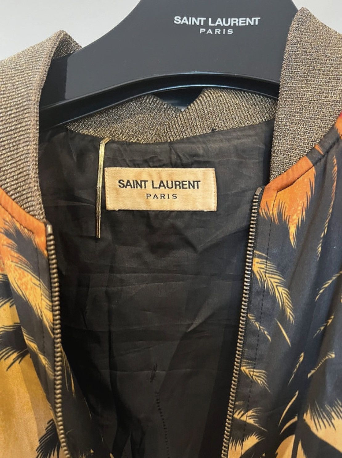 Saint Laurent Paris Saint Laurent palms silk bomber jacket Size S / US 4 / IT 40 - 4 Thumbnail