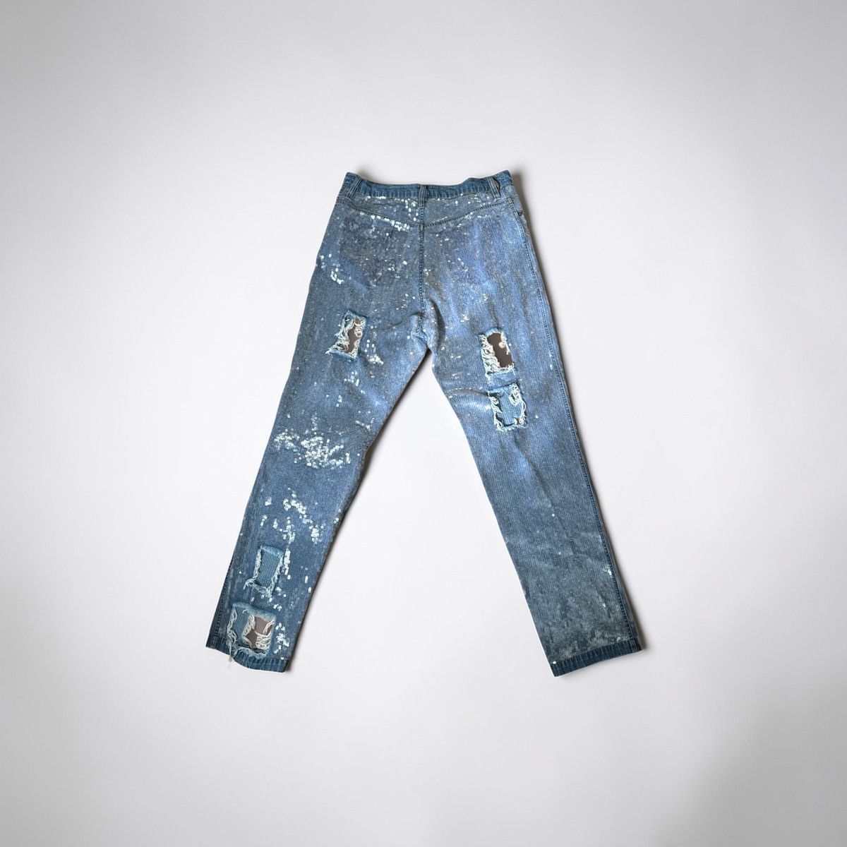 ASHISH ASHISH Distressed Sequin Denim Jeans – Size M Size 30" / US 8 / IT 44 - 2 Thumbnail