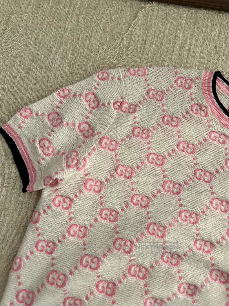 Gucci Gucci Classic GG pattern full-print knitted short sleeves Size S / US 4 / IT 40 - 6 Thumbnail