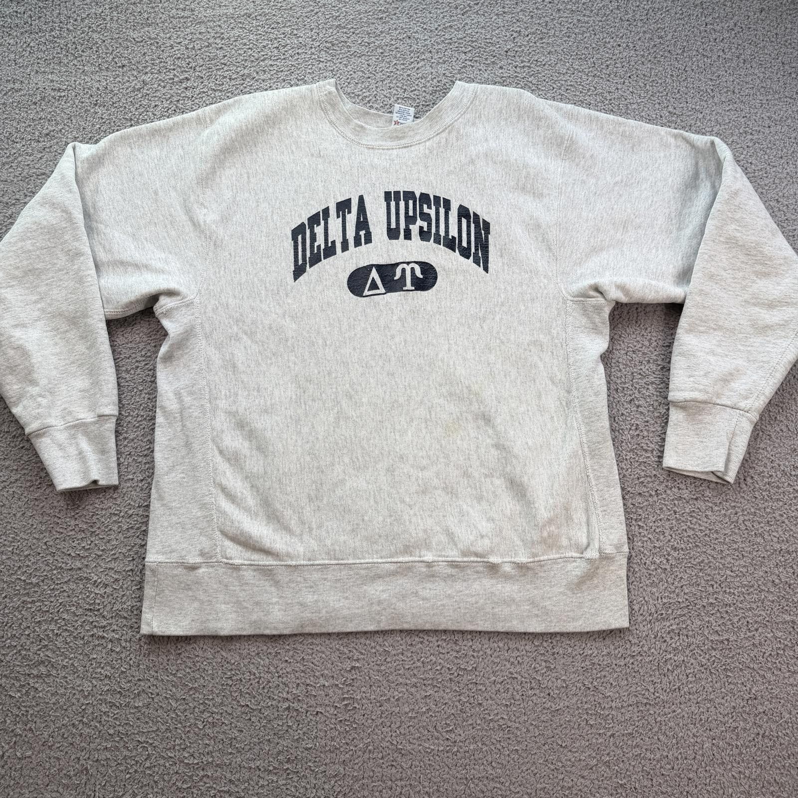 Soffe Vintage 90s Delta Upsilon Crewneck Sweatshirt XL Made In USA Size US XL / EU 56 / 4 - 1 Thumbnail