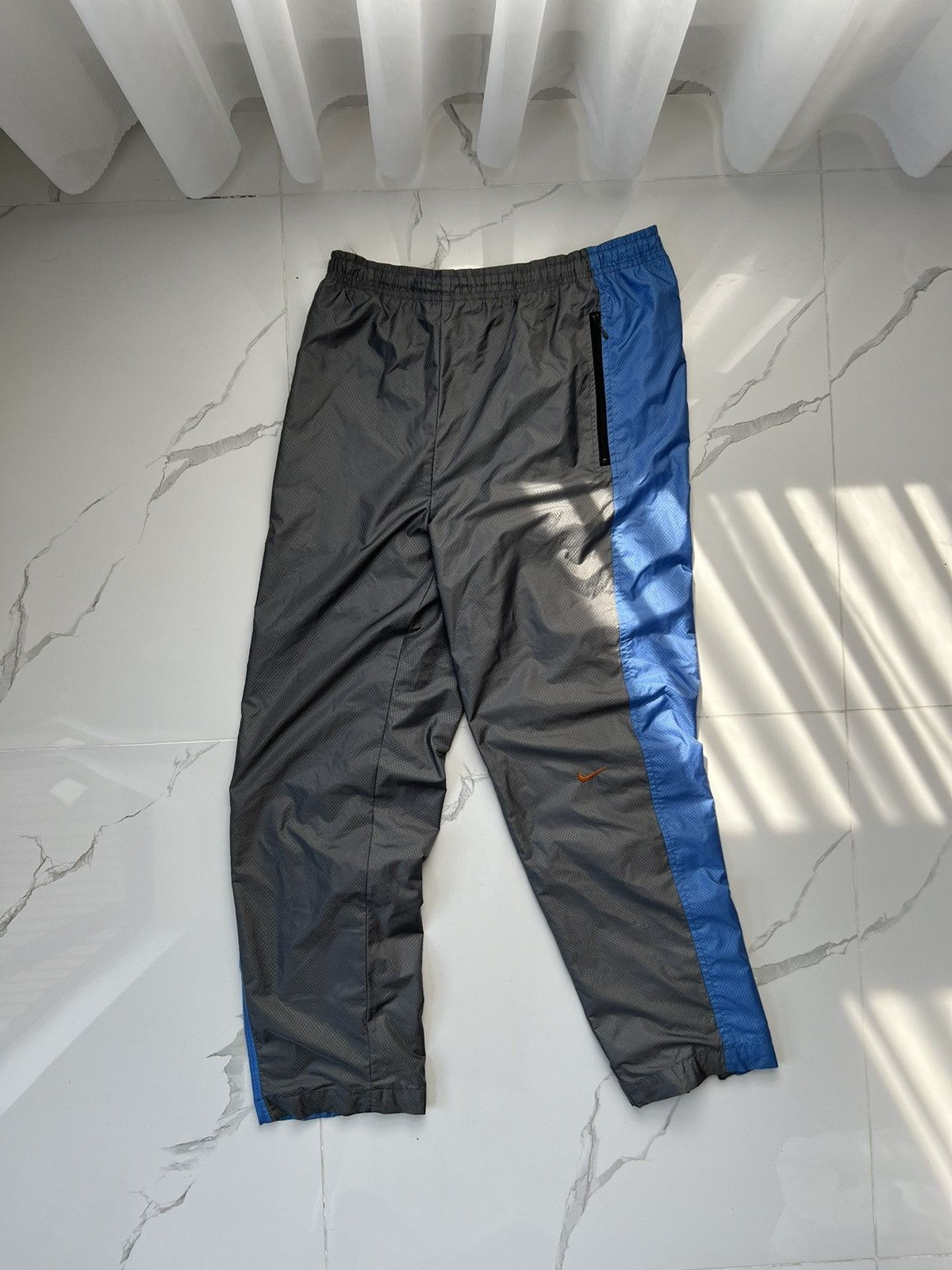 Nike × Vintage 90's NIKE RARE KNEE ORANGE SWOOSH LOGO Y2K TRACK BAGGY PANTS Size US 32 / EU 48 - 1 Thumbnail