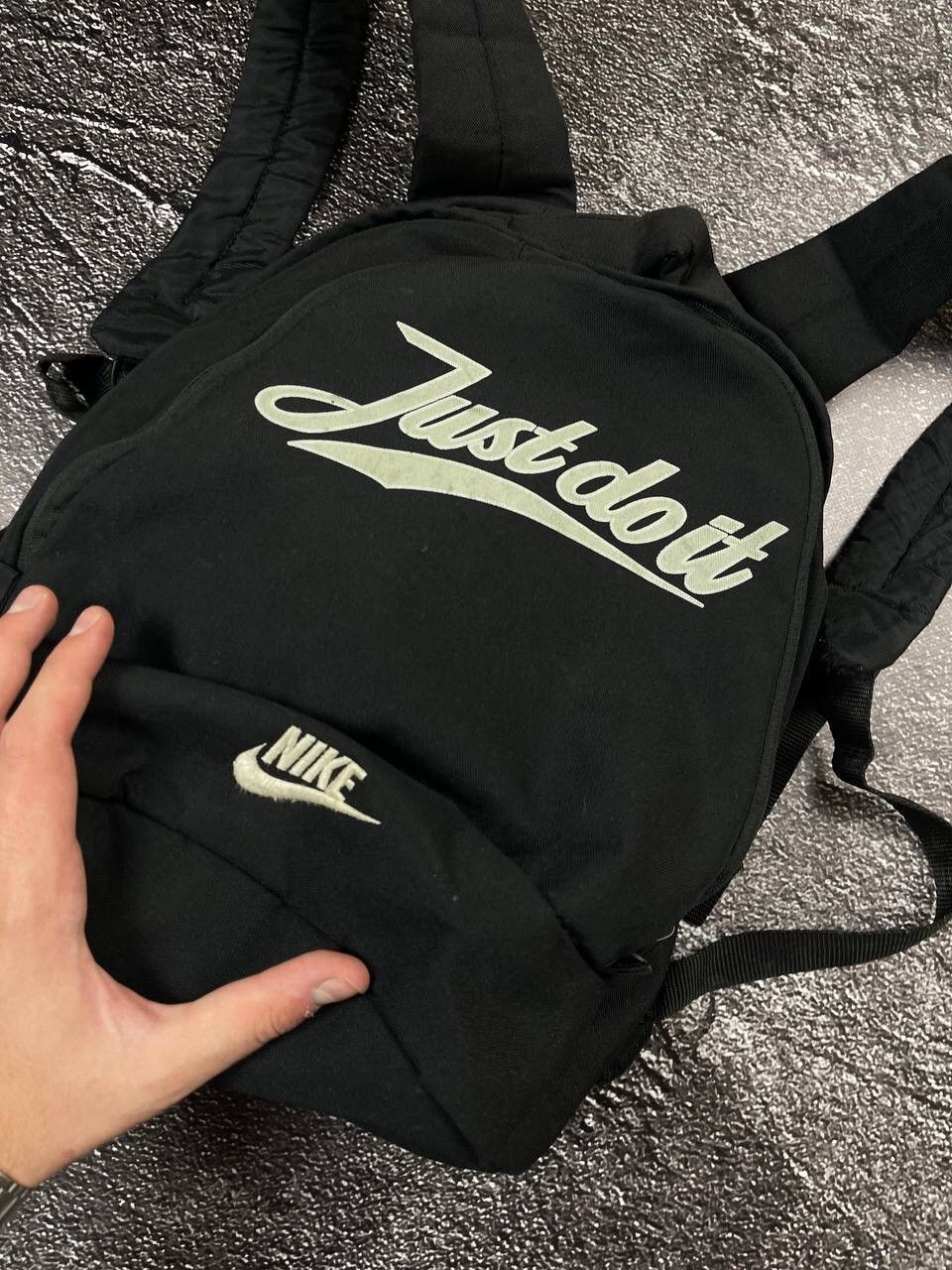 Nike × Streetwear × Vintage Vintage Nike Just Do It BackPack Black 