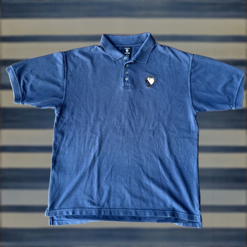 Vintage VINTAGE Warner Bros Polo Shirt Tasmanian Devil Taz 90s Men Large Blue Cartoons Tee? Size US L / EU 52-54 / 3 - 1 Thumbnail