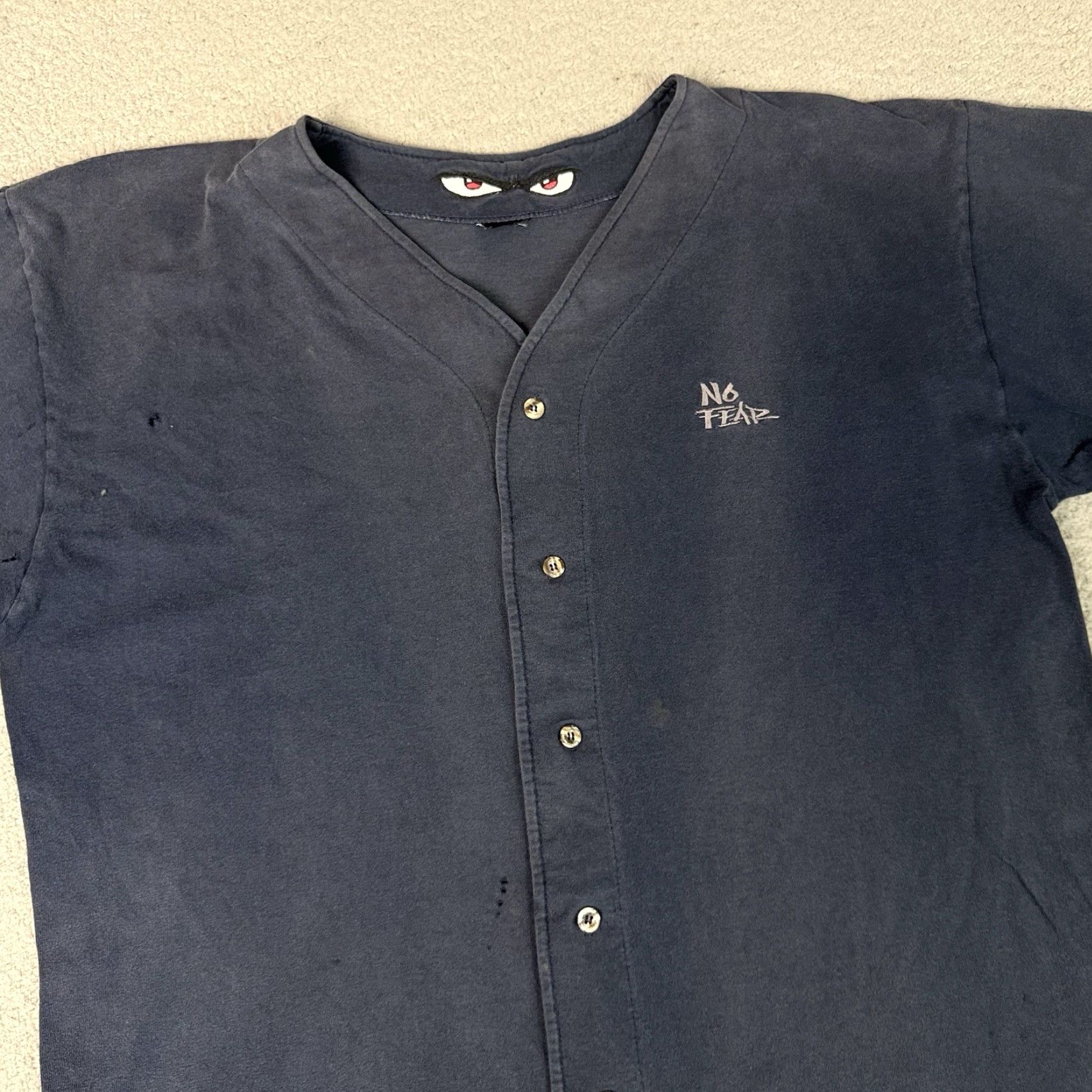 No Fear VINTAGE No Fear Baseball Jersey Shirt Adult XL Blue Button Up Embroidered Logo 90s Mens T-Shirt Short Sleeve Jersey Cotton Size US XL / EU 56 / 4 - 2 Thumbnail