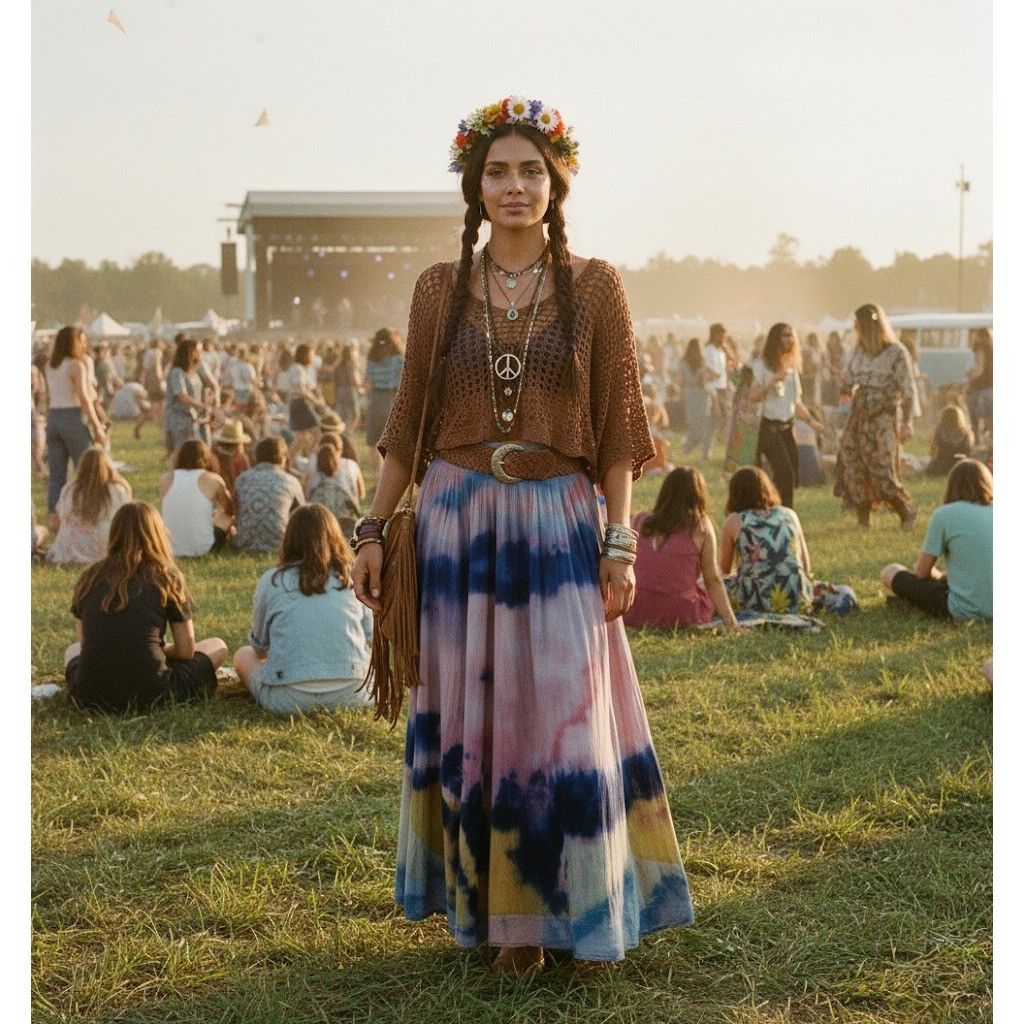 Free People RARE VTG Free People Tie Dye Gauzy Maxi Skirt M | Boho Luxe Size 30" / US 8 / IT 44 - 2 Thumbnail