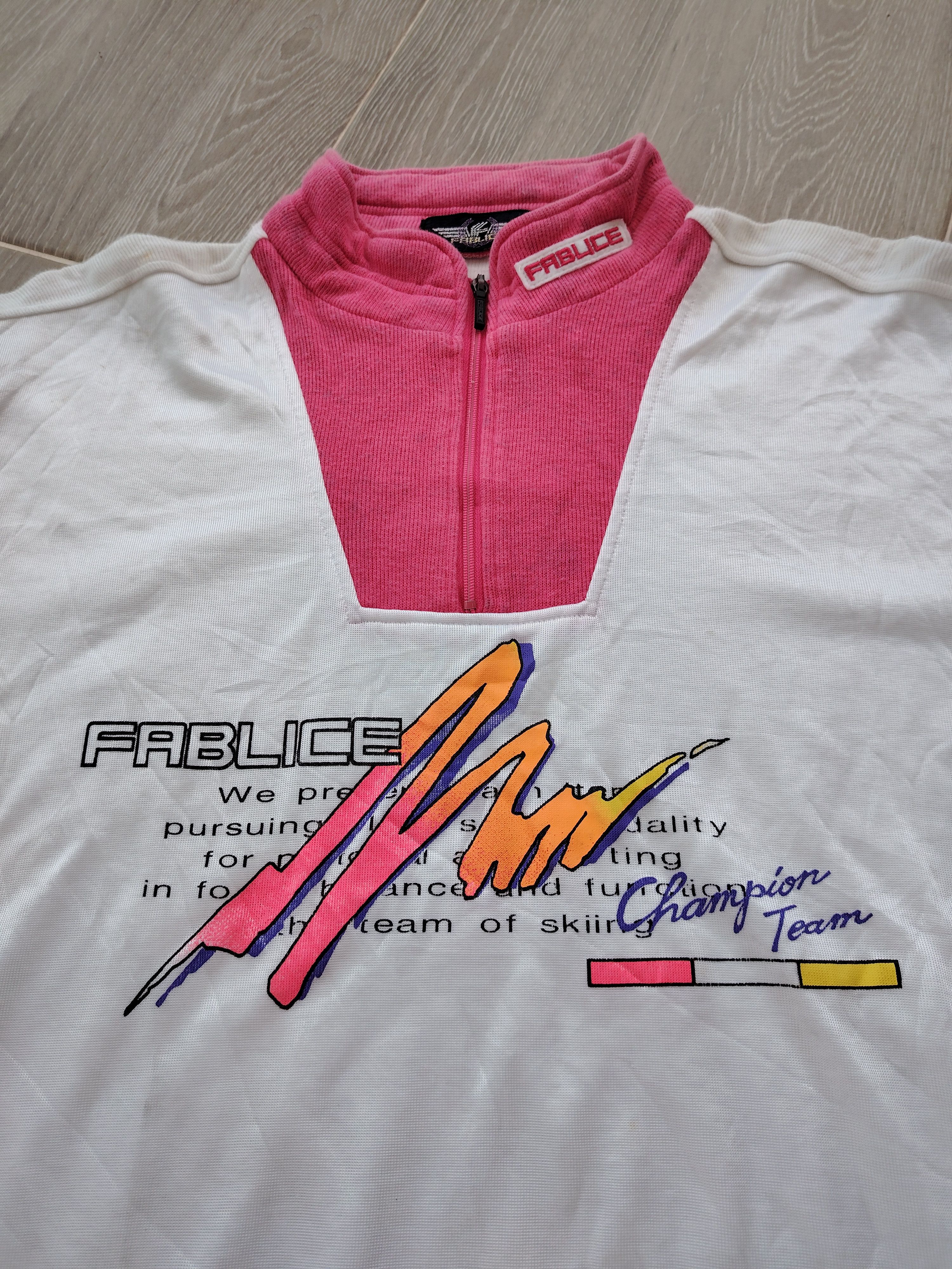 Japanese Brand × Vintage Vintage Rare FABLICE Japan Quarter Zipper Sweatshirt Size US L / EU 52-54 / 3 - 3 Thumbnail