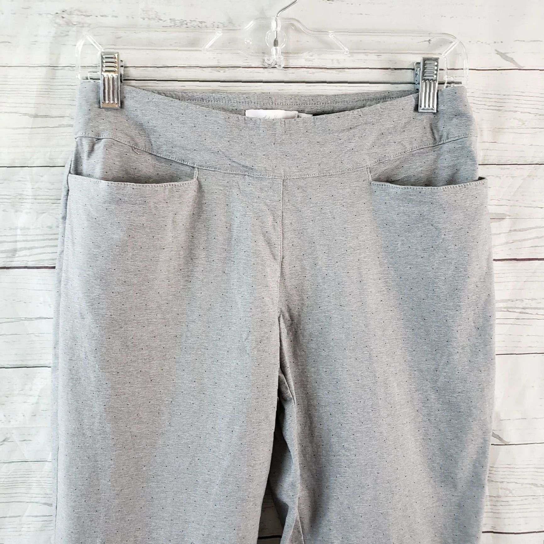 Vintage Lady Hagan Womens Pants Cropped Mid Rise Size 6 Gray Black Micro Dot Pull On Nov 10 2024 Size 28" / US 6 / IT 42 - 2 Thumbnail