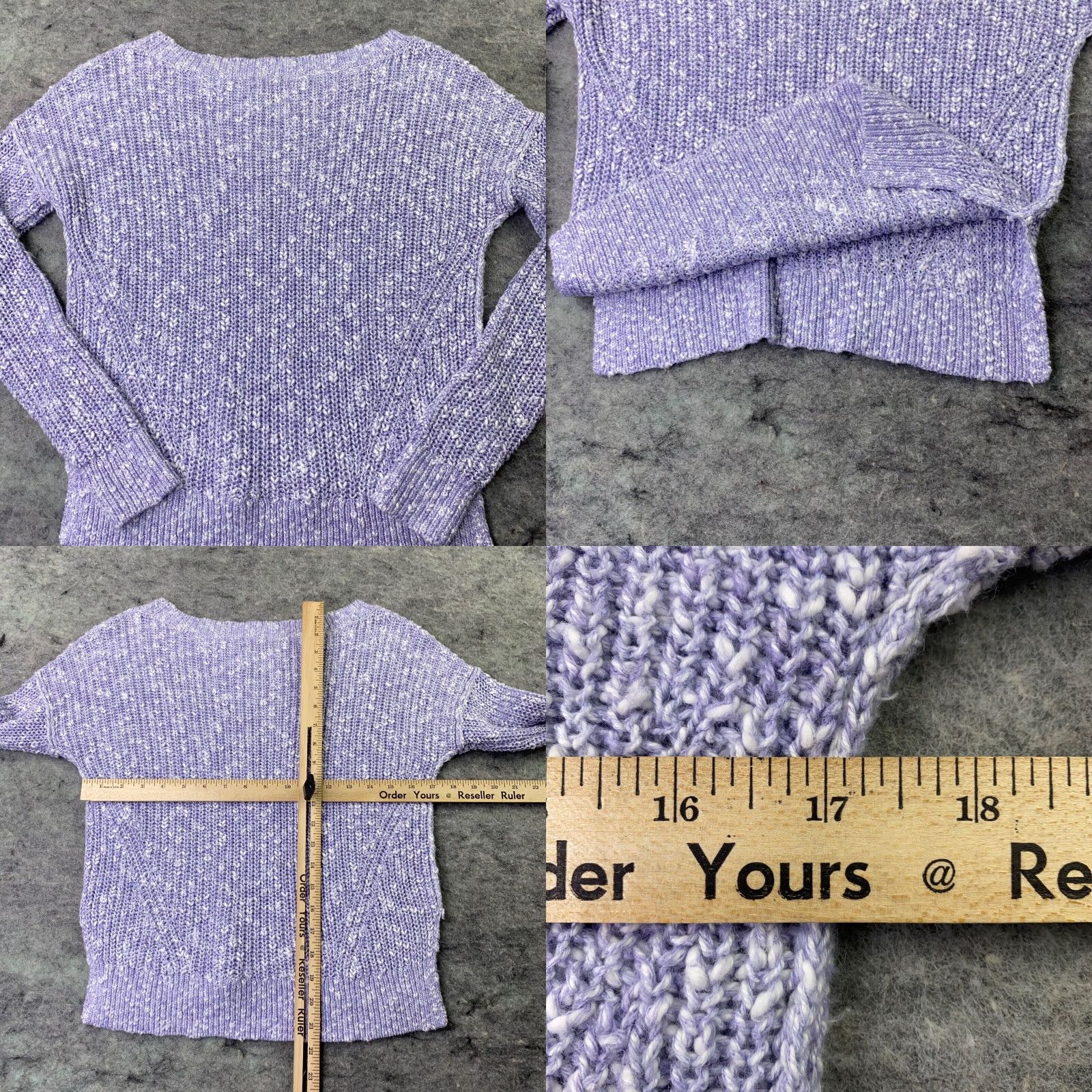 Abercrombie & Fitch Abercrombie & Fitch Sweater Womens XS Purple Knit Round Neck Cotton Linen Blend Size XS / US 0-2 / IT 36-38 - 8 Thumbnail