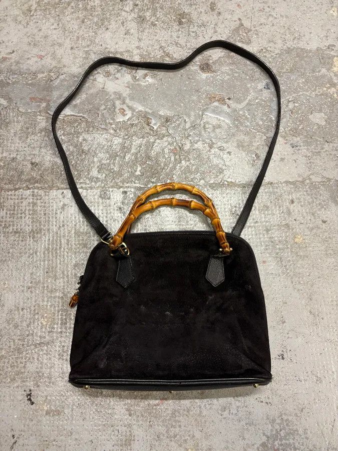 Gucci FW2006 Gucci Black Suede Bamboo Handle Bag Size ONE SIZE - 5 Thumbnail