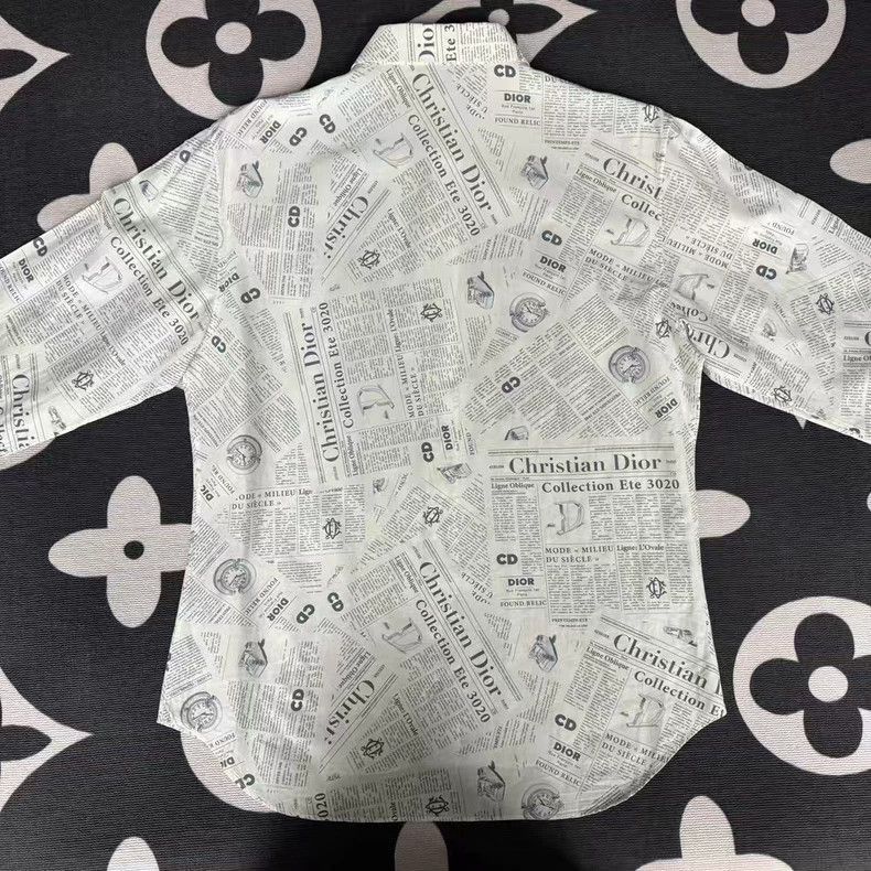 Dior Dior Newspaper Print Long Sleeve Shirt-2506 Size US L / EU 52-54 / 3 - 2 Thumbnail