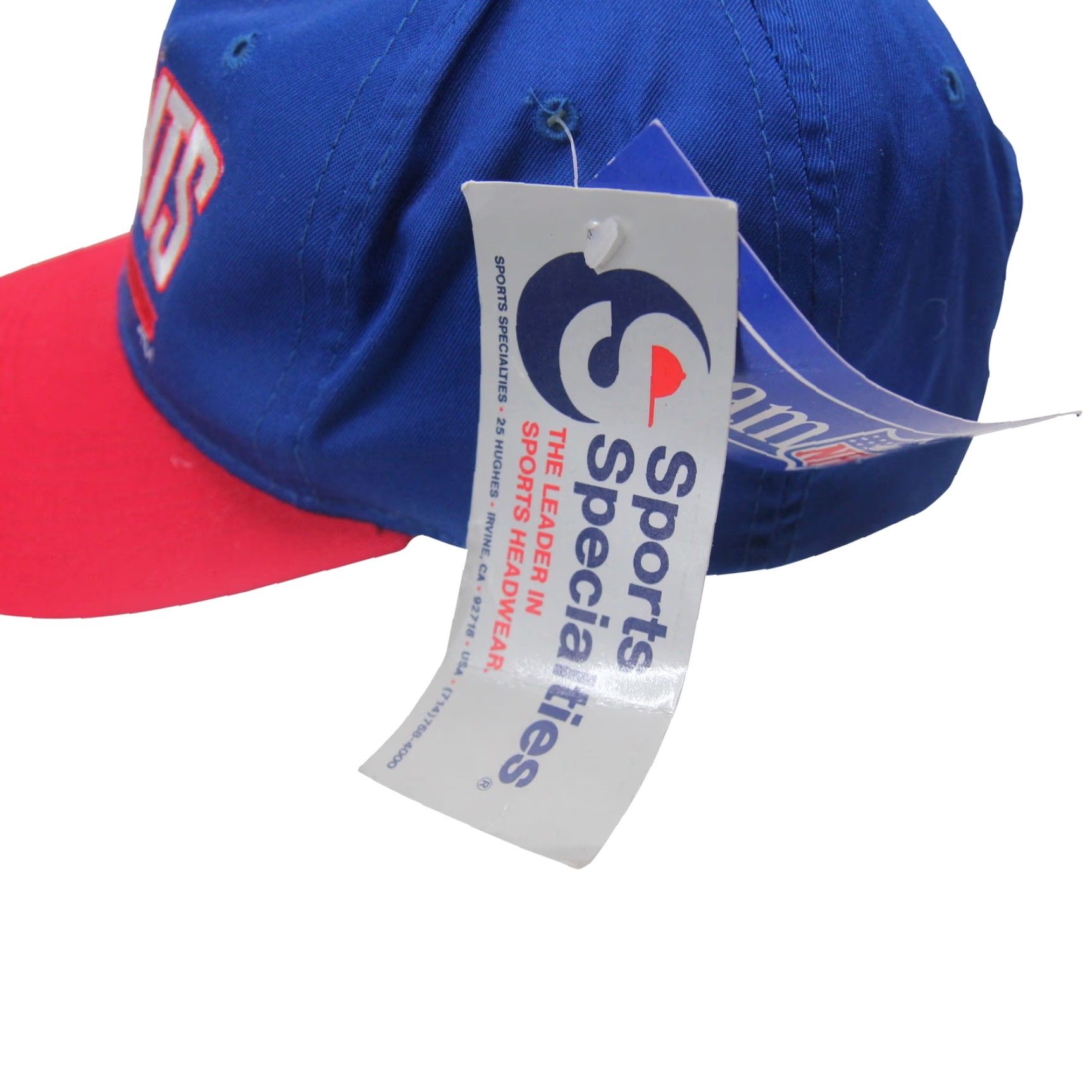 Sports Specialties VINTAGE Sport Specialties New York Giants Spellout Snapback Blue Red OS Adjustable Men Size ONE SIZE - 4 Thumbnail