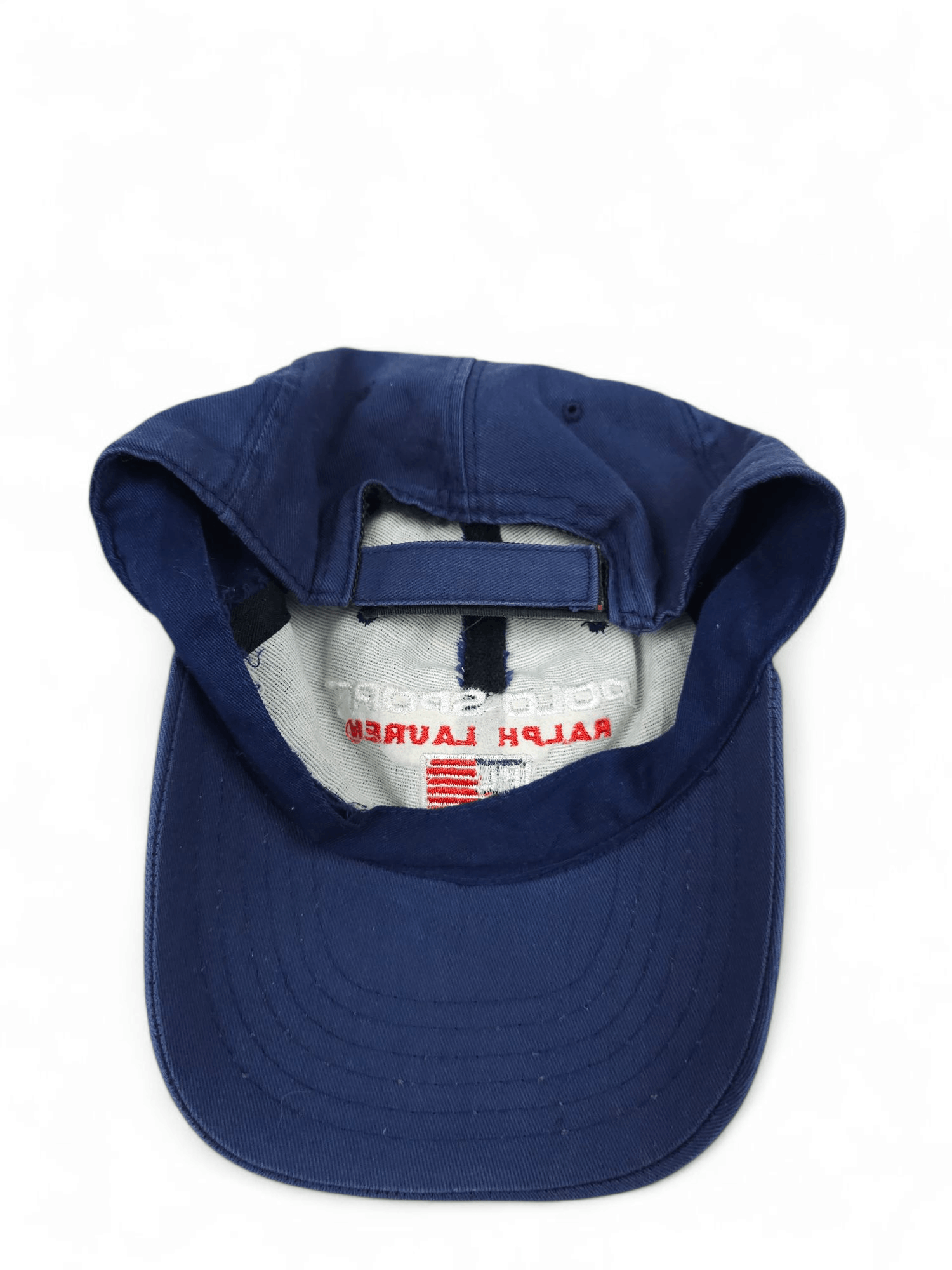 Polo Ralph Lauren 💎 Vintage 90's Ralph Lauren Sport Navy Strapback Hat Cap Size ONE SIZE - 4 Thumbnail