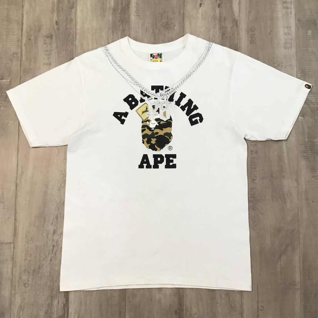 Bape BAPE × Yellow Bucks Necklace College logo T-shirt APE Size US M / EU 48-50 / 2 - 1 Thumbnail