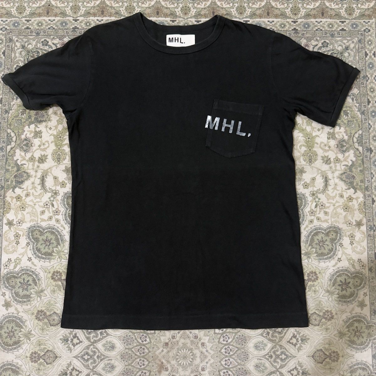 MHL. Margaret Howell Japan Black Pocket Tee Boxy Fit Size L