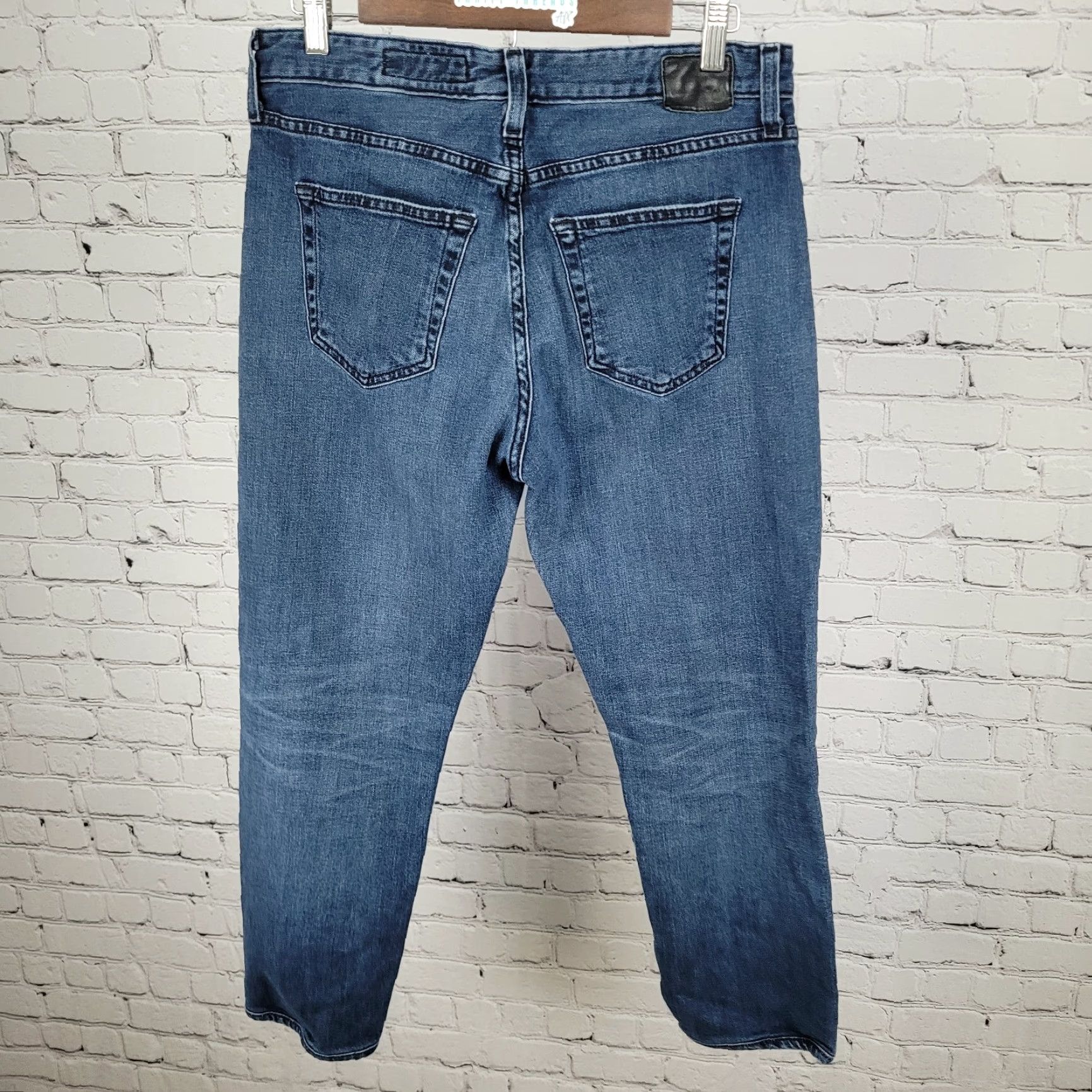 Denime VINTAGE Adriano Goldschmied Blue Denim Ex Boyfriend Slouchy Slim Jeans 29 Regular Blue 90s Womens Jeans AG Adriano Goldschmied Size 29" - 2 Thumbnail