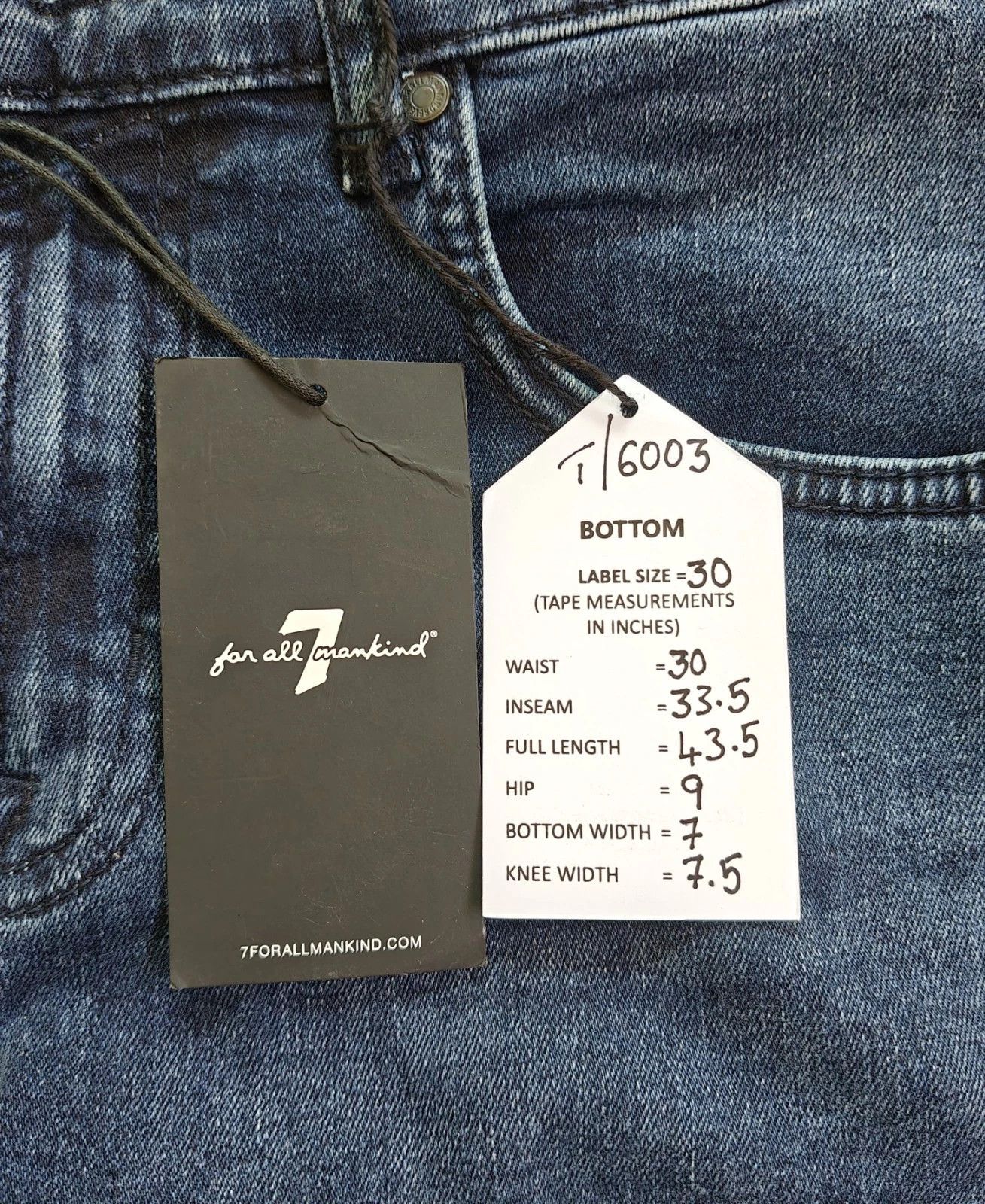 7 For All Mankind 7 For All ManKind Slimmy Rinse Men's Jeans T / 6003 Size US 30 / EU 46 - 6 Thumbnail