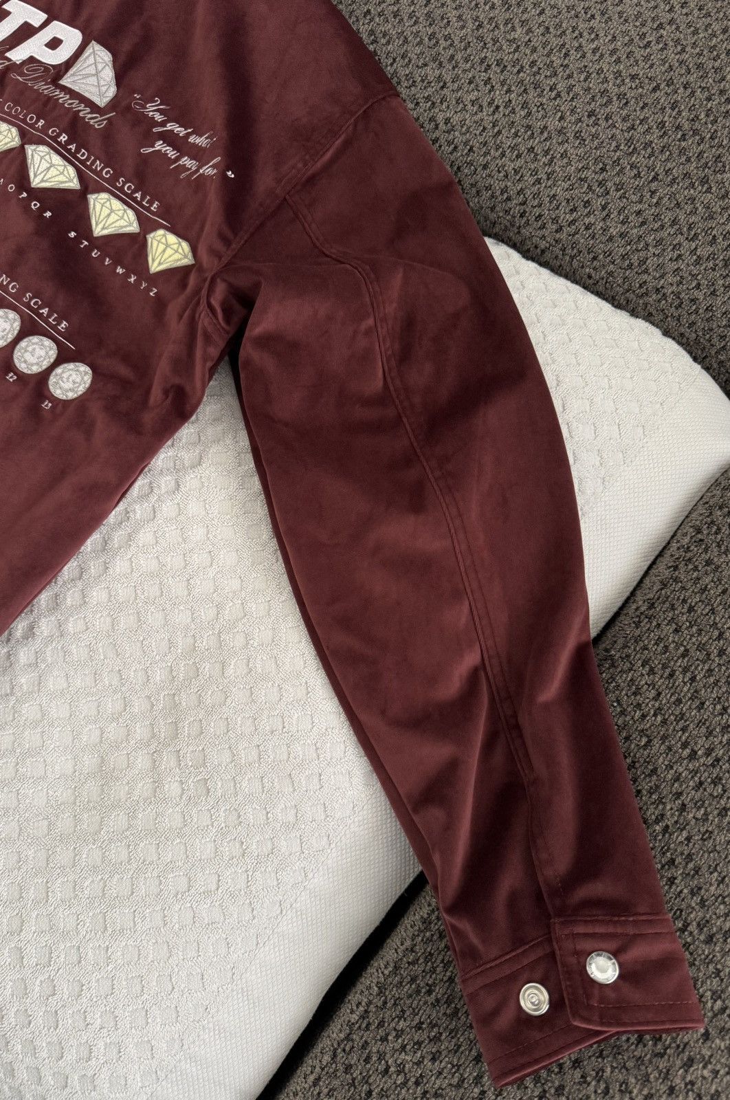 Fuck The Population FTP Diamond Dealer Coaches Jacket Maroon Small Velour SS24 Size US S / EU 44-46 / 1 - 8 Thumbnail