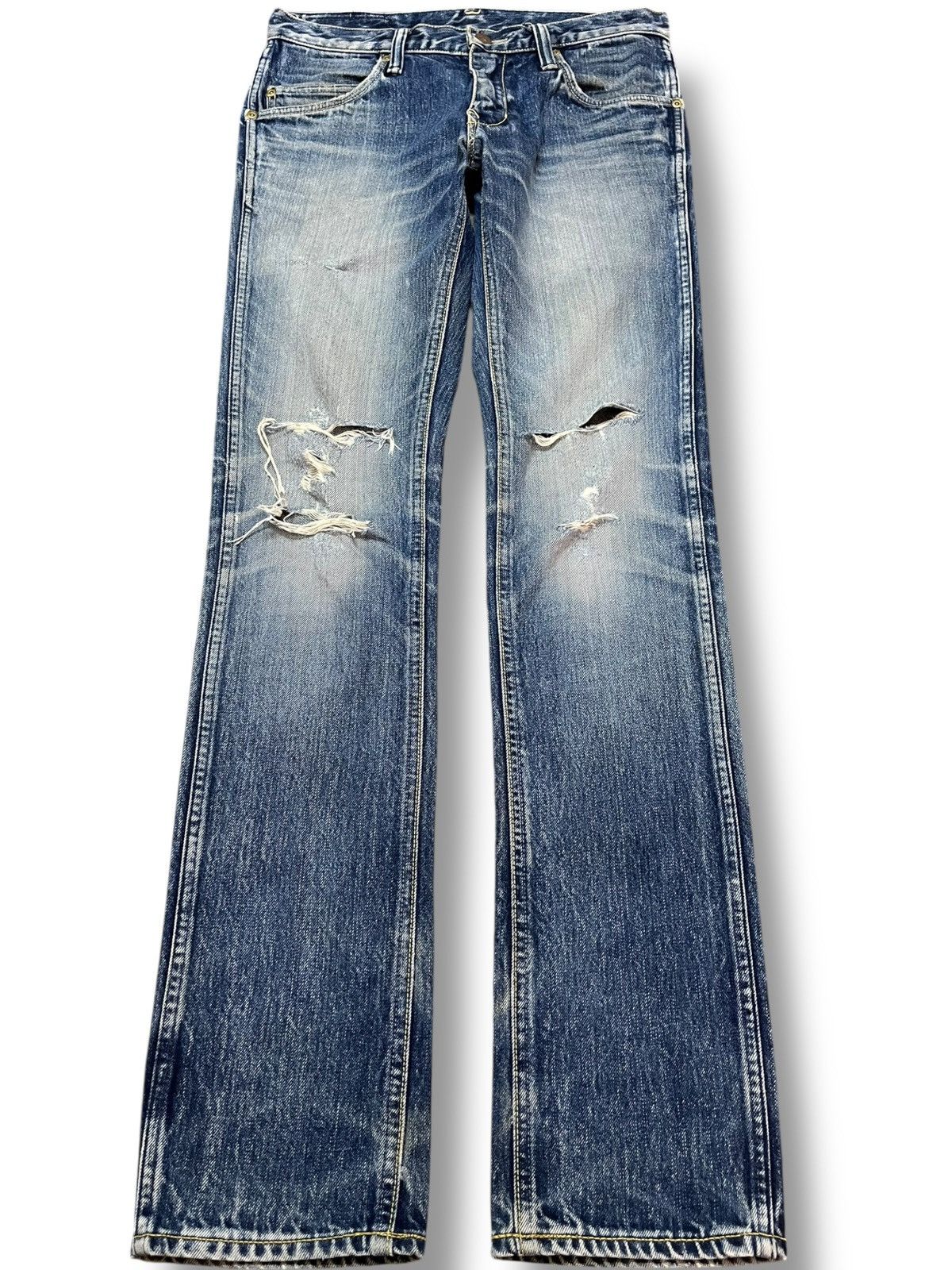Blue Blue Japan Vintage Blue Blue Japan Slim Fit Distressed Denim Size US 30 / EU 46 - 1 Thumbnail