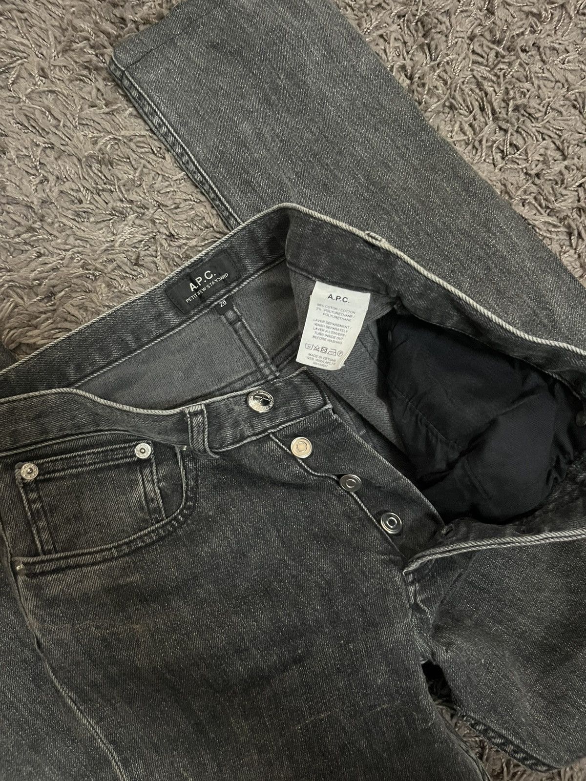 A.P.C. 1990s APC thrashed faded black straight cut #I3 Size 26" / US 2 / IT 38 - 7 Thumbnail