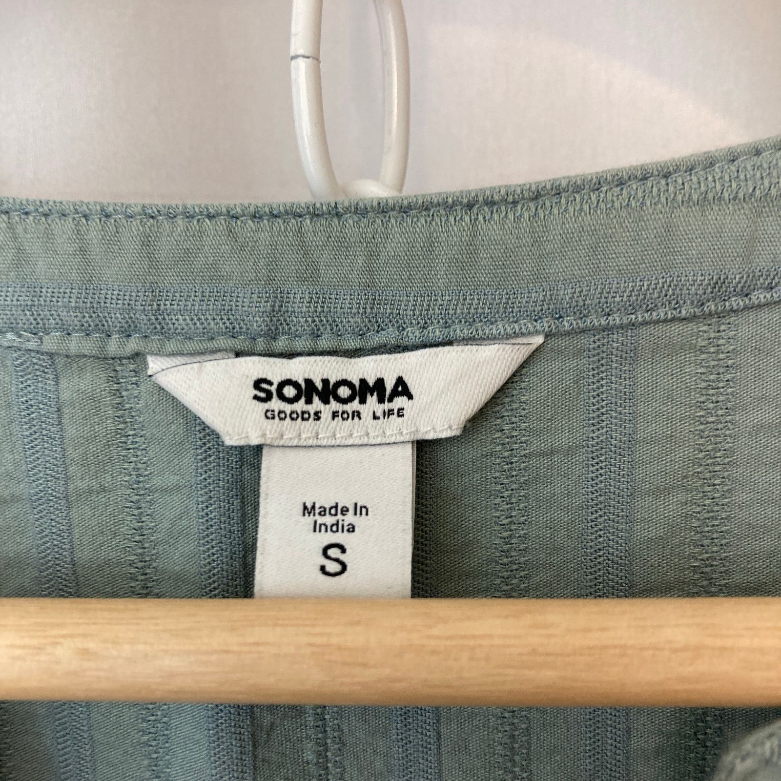 Sonoma Sonoma Light Teal Green Blue Button Front V-Neck Mini Dress Size S / US 4 / IT 40 - 5 Thumbnail