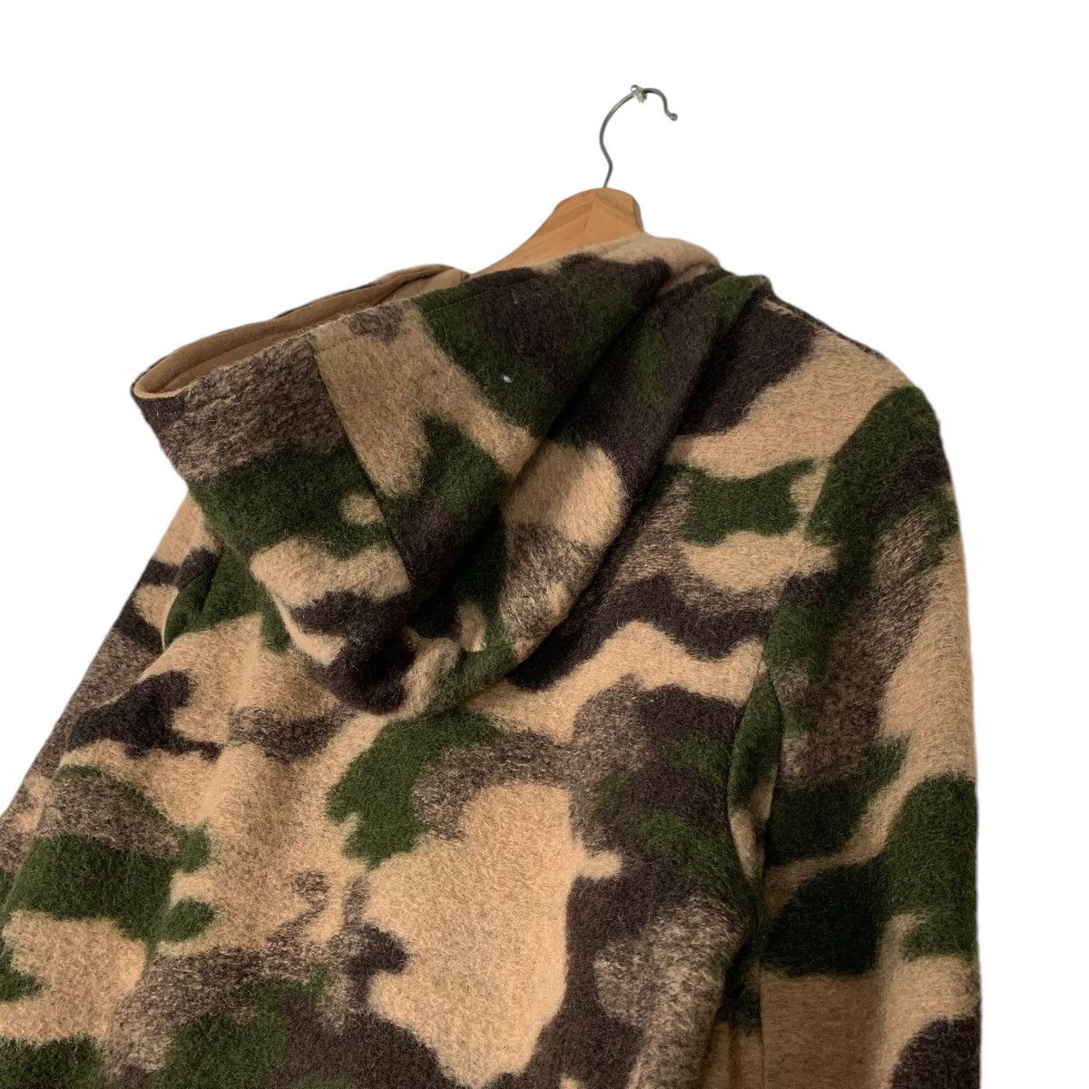 Japanese Brand FIROSA Wool Camo Long Coat Hooded Jacket #1354-C61 Size M / US 6-8 / IT 42-44 - 9 Thumbnail