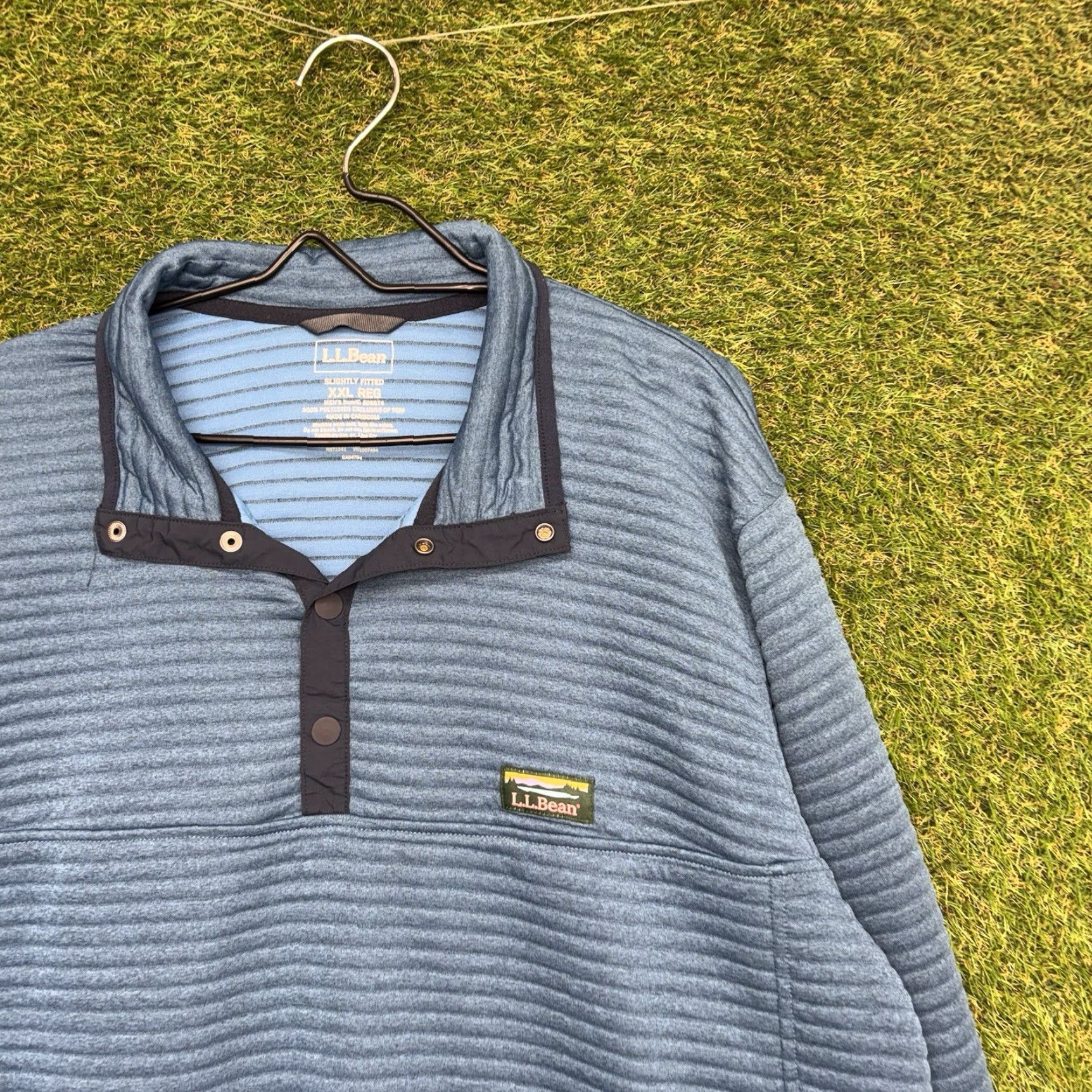 Vintage LL Bean Sweater Mens 2XL Pullover Knit Mock Neck Blue Logo Size US XXL / EU 58 / 5 - 3 Thumbnail