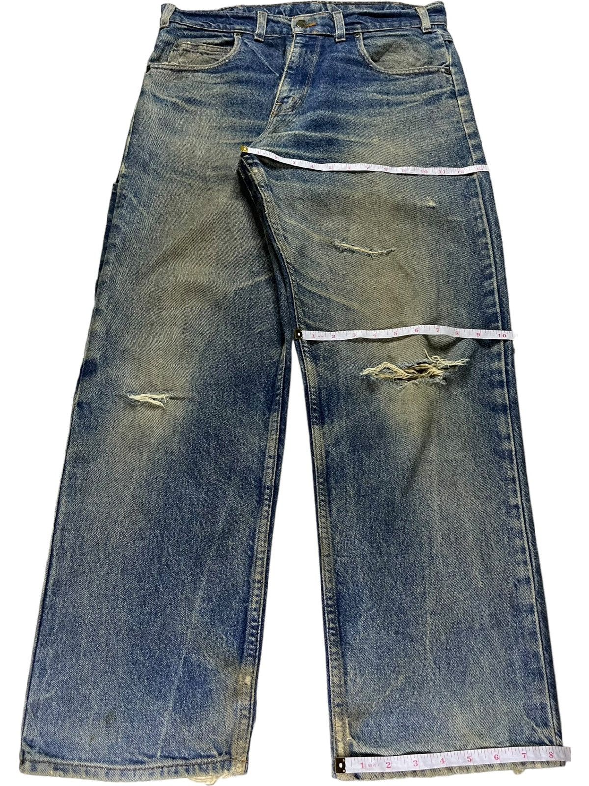 Japanese Brand Vintage Japanese Brand Mud Wash Carpenter Distressed Jeans Size US 35 - 13 Thumbnail