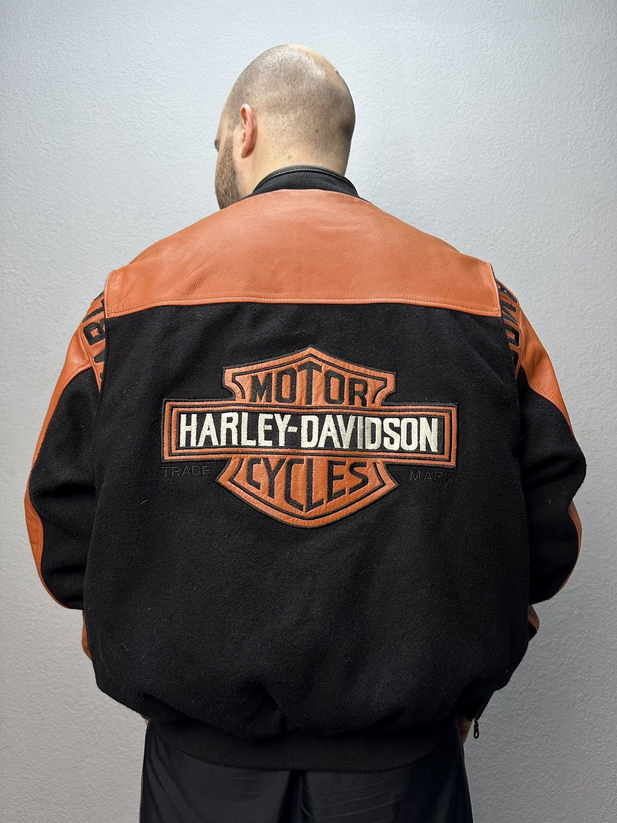Vintage Harley Davidson Leather/Wool Bomber Jacket Archival