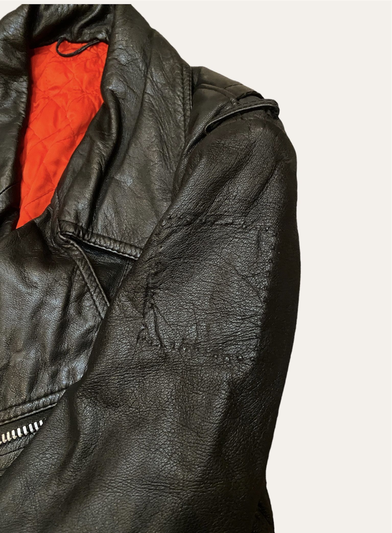 Rare Vtg Leather Biker Jacket Jofama Janbell Petroff type