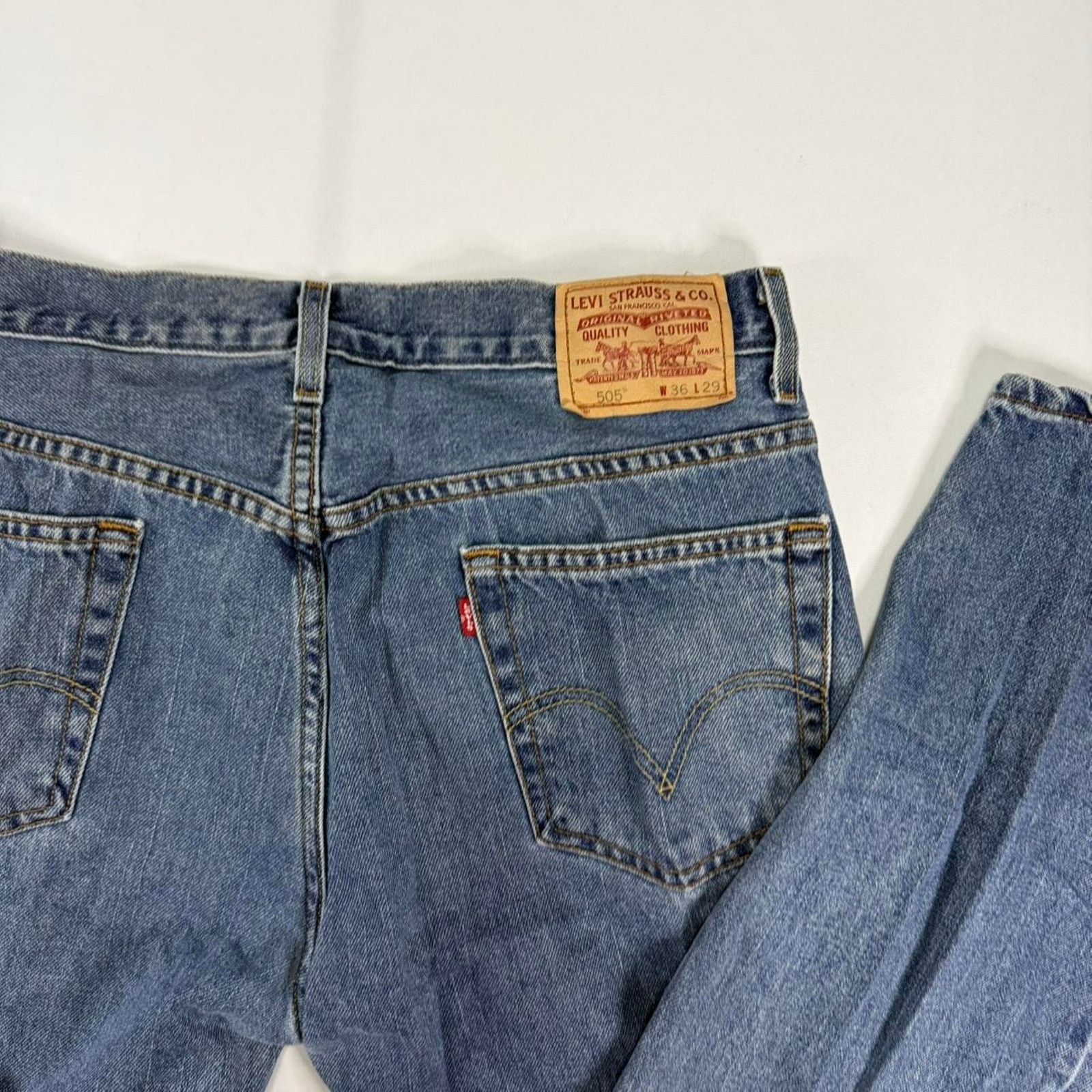Levi's Levi’s 505 Regular Fit Straight Leg Blue Jeans Size 36x29 Size US 36 / EU 52 - 5 Thumbnail