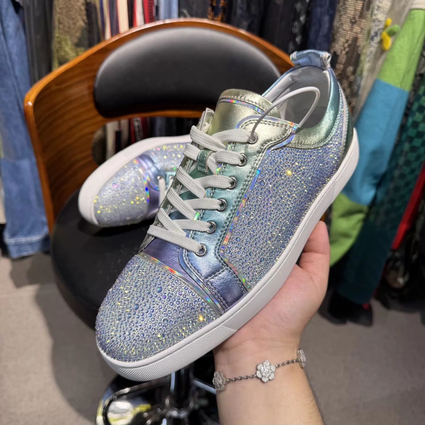 Christian Louboutin CL Red Sole Full Diamond Multicolor 45 Like New Size US 12 / EU 45 - 7 Thumbnail