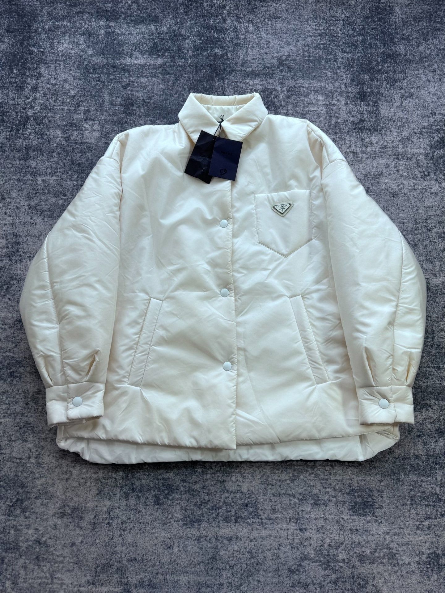 Prada Prada White Triangle Logo Nylon Jacket Size S / US 4 / IT 40 - 1 Thumbnail