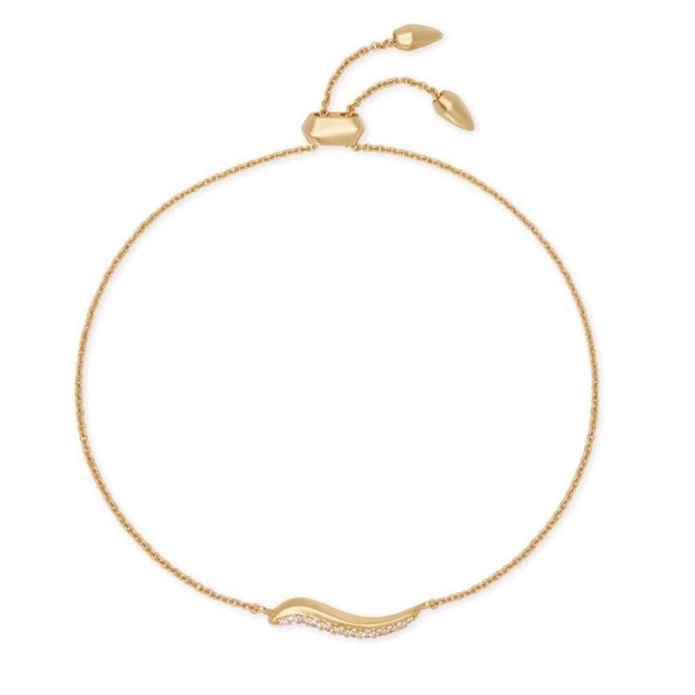 Kendra Scott Kendra Scott Jemmina Gold Chain Crystal Wave Bar Bracelet Size ONE SIZE - 2 Thumbnail