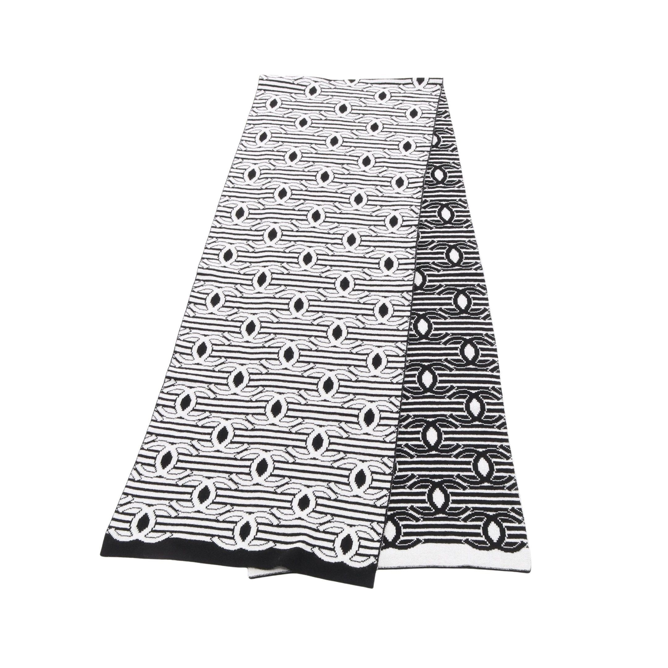 Chanel Chanel Coco Mark Scarf Cashmere Cotton Black White 25Ss Size ONE SIZE - 1 Thumbnail