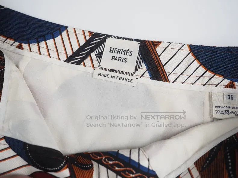 Hermes Hermes Vintage printed silk skirt Size 35" - 5 Thumbnail