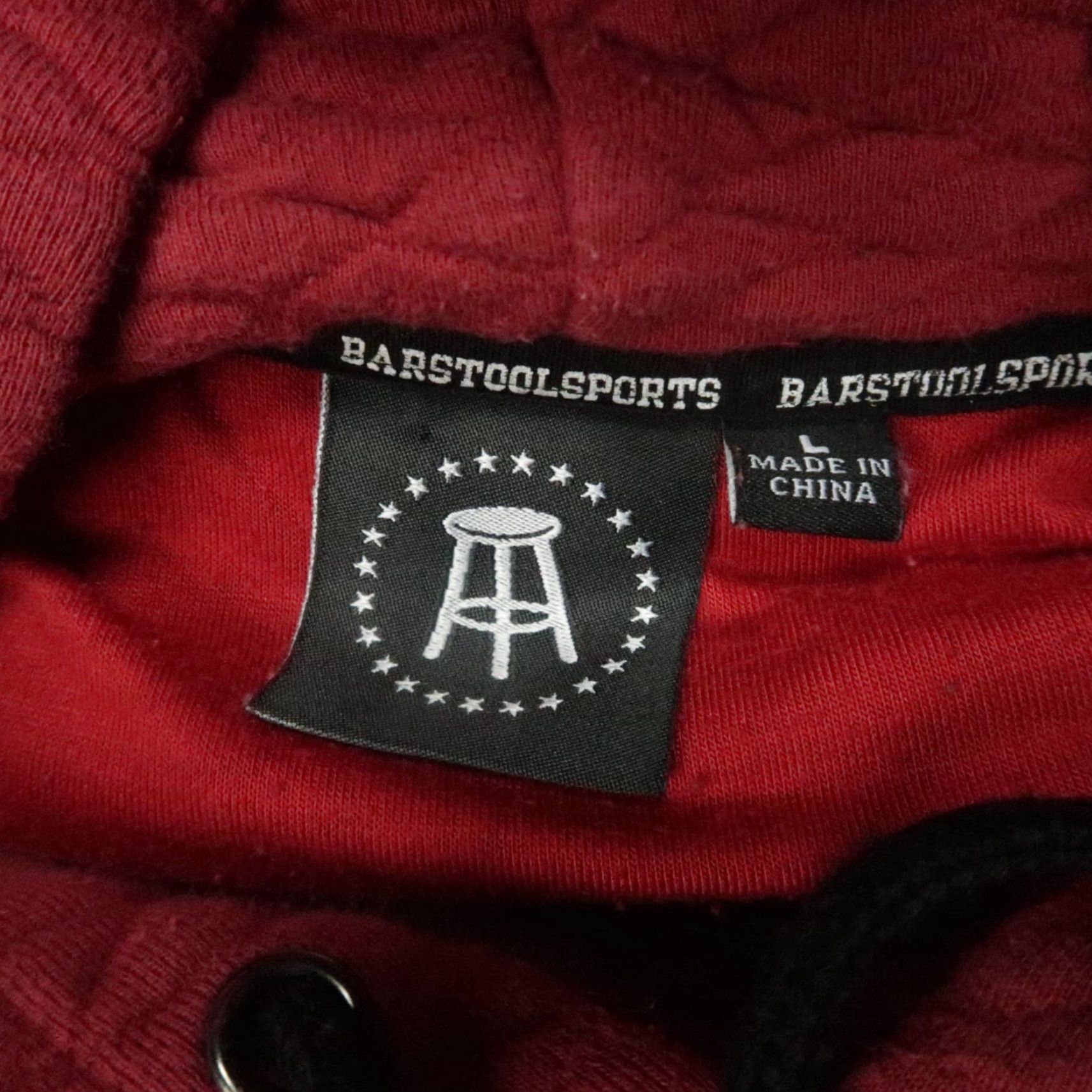 Vintage Barstool Sports Hoodie Mens M Red Quilted Pullover Knit Pocket Hooded Adjustable Drawstring Size US M / EU 48-50 / 2 - 3 Thumbnail