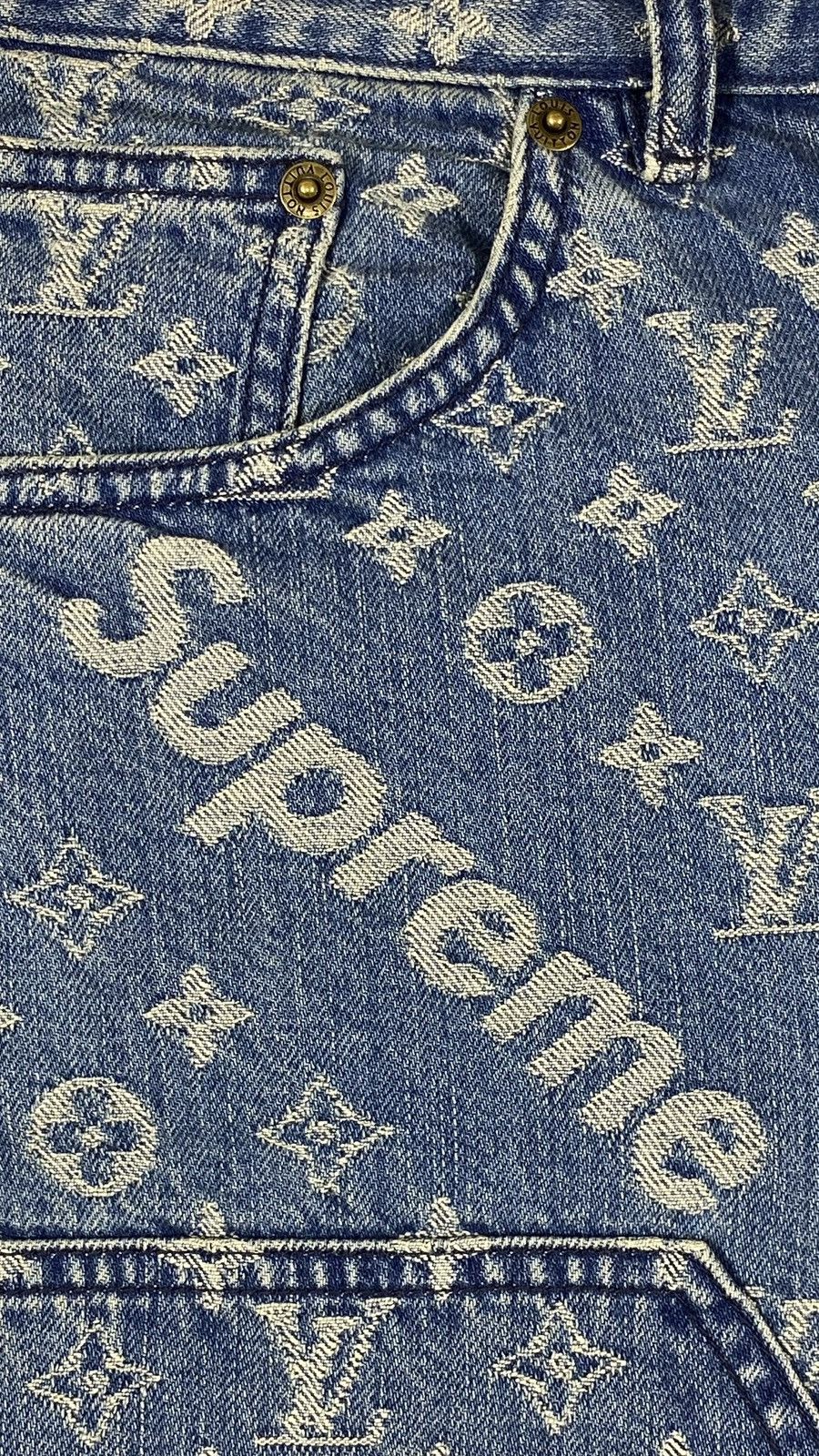 Louis Vuitton × Supreme Louis Vuitton X SUPREME 1 OF 1 Sample Carpenter Denim Jeans Size US 30 / EU 46 - 4 Thumbnail
