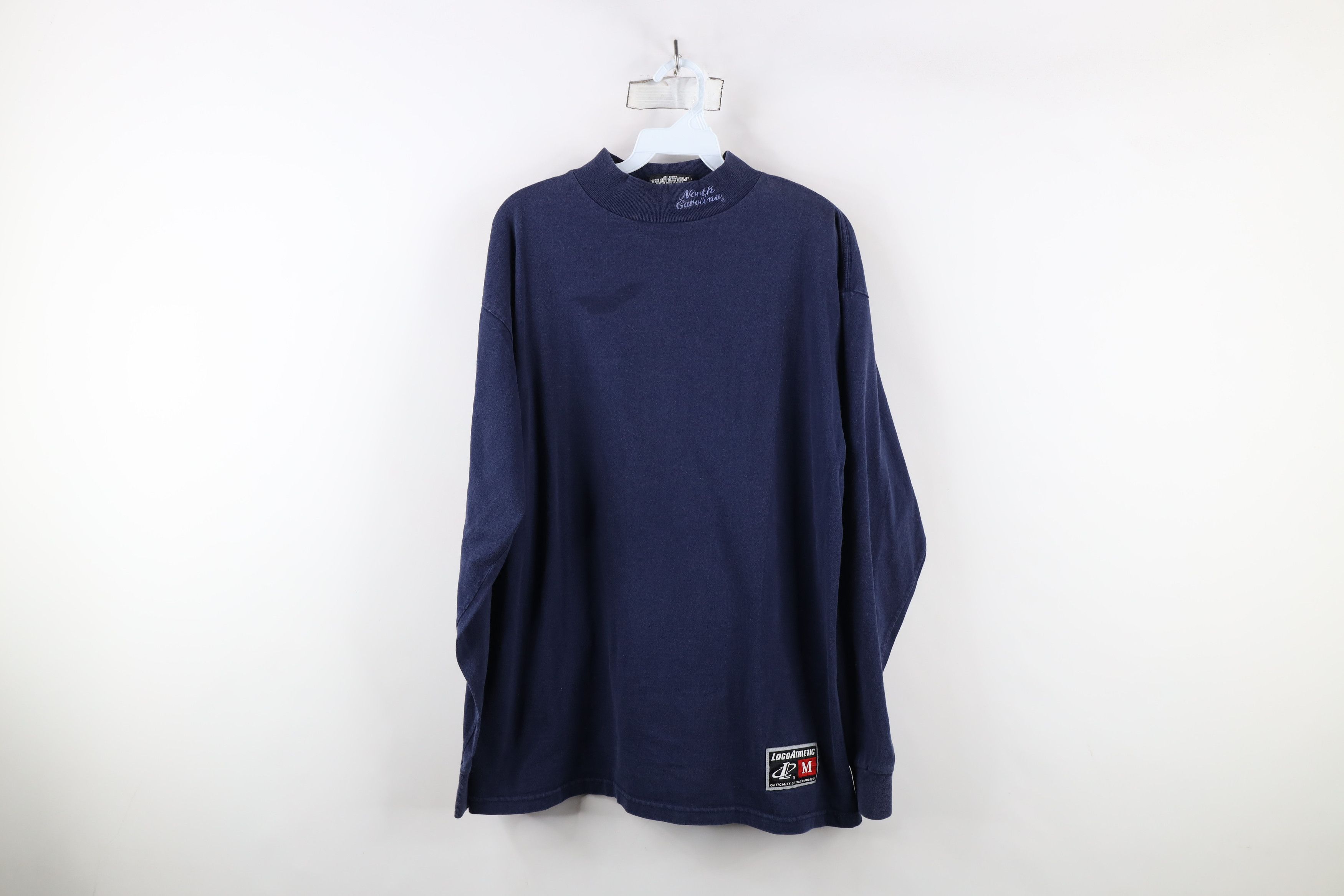 Vintage Vintage 90s University of North Carolina Mock Neck T-Shirt Size US M / EU 48-50 / 2 - 1 Thumbnail