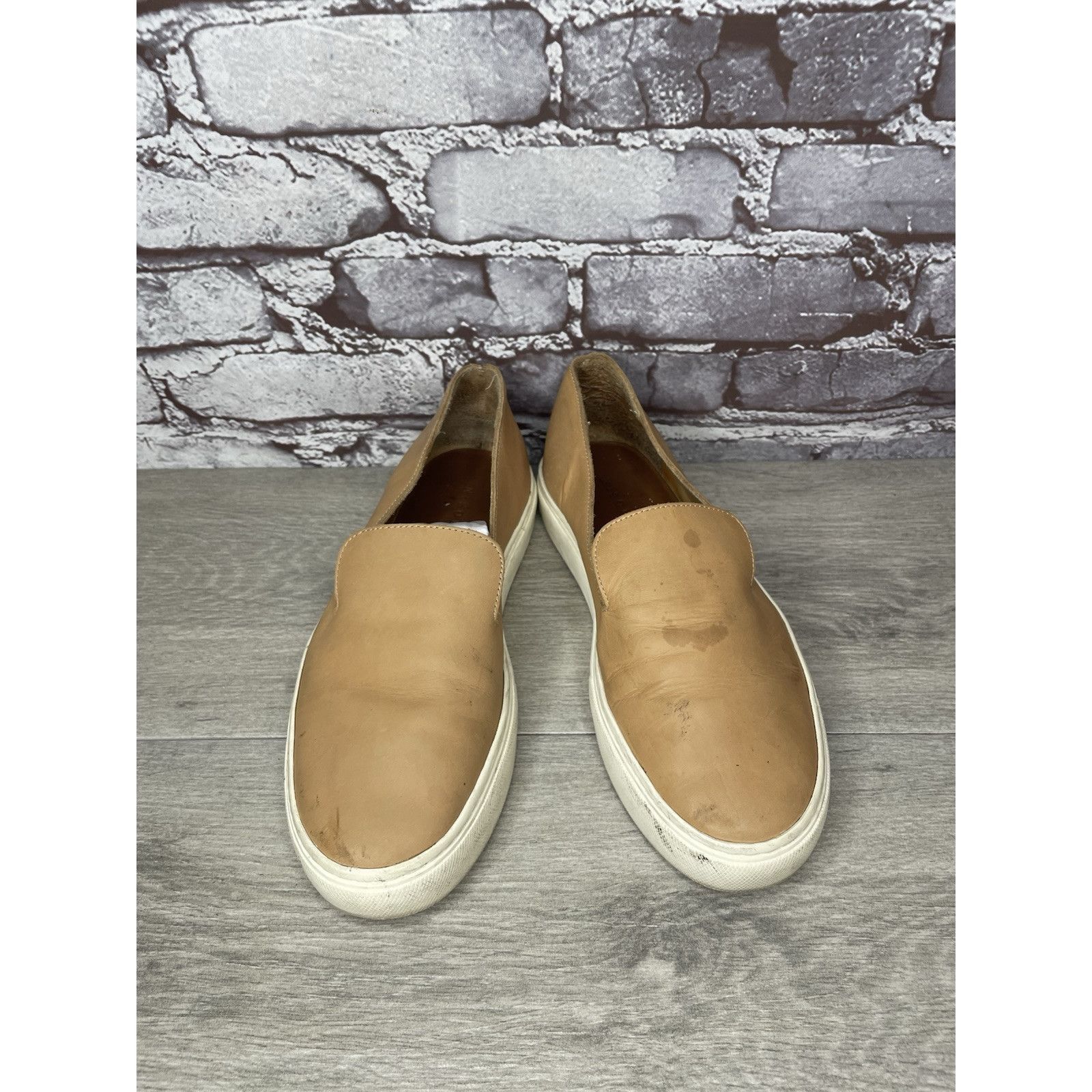 Nisolo Nisolo Vibram Tan Brown Leather Slip On Sneakers Shoes Women Size US 9 / IT 39 - 1 Thumbnail