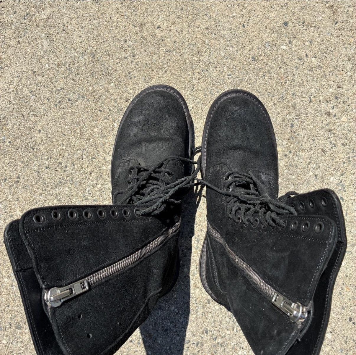Rick Owens Rick Owens Reverse Leather Black Combat Boots Size US 9.5 / IT 39.5 - 6 Thumbnail