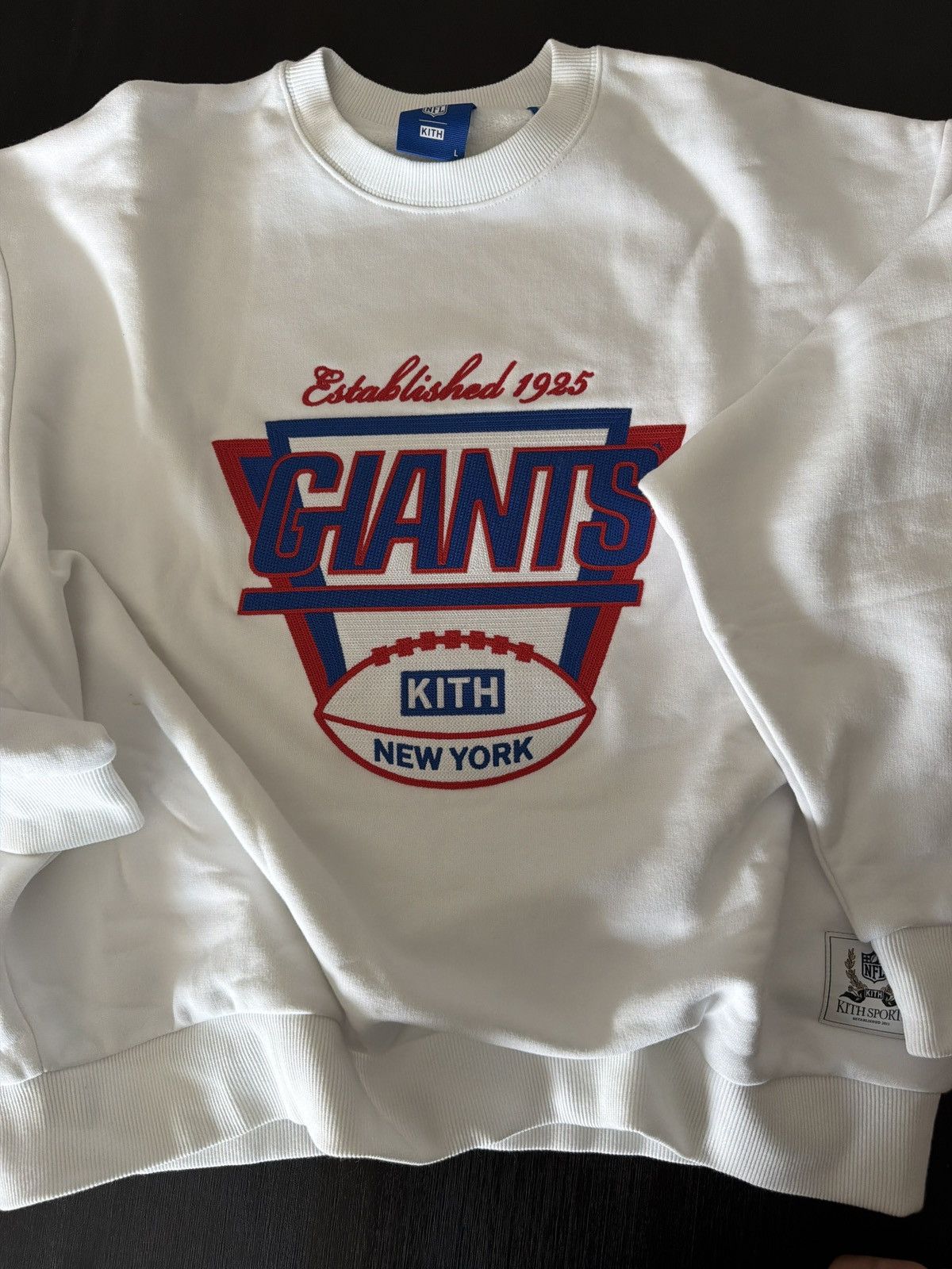 Kith KITH FOR THE NFL: GIANTS 1925 NELSON CREWNECK WHITE medium Size US M / EU 48-50 / 2 - 10 Thumbnail