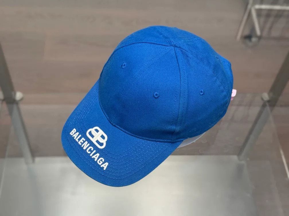Balenciaga Balenciaga Blue Double B Embroidery Baseball Cap Size ONE SIZE - 1 Thumbnail