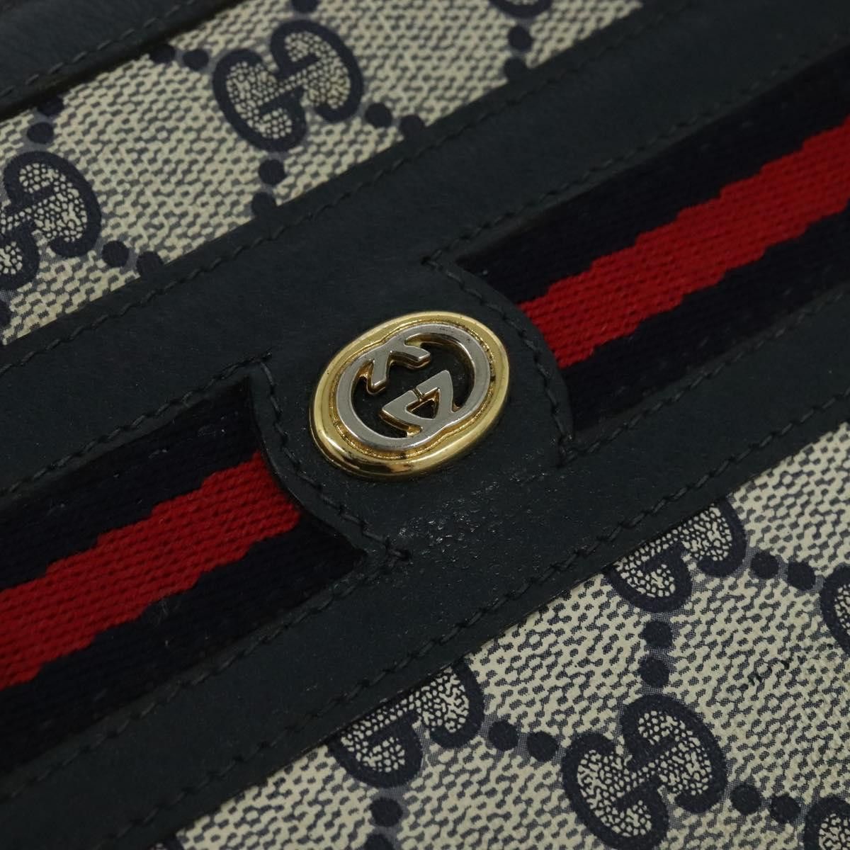 Gucci GUCCI GG Supreme Sherry Line Shoulder Bag Pvc Navy Red 41 Size ONE SIZE - 14 Thumbnail