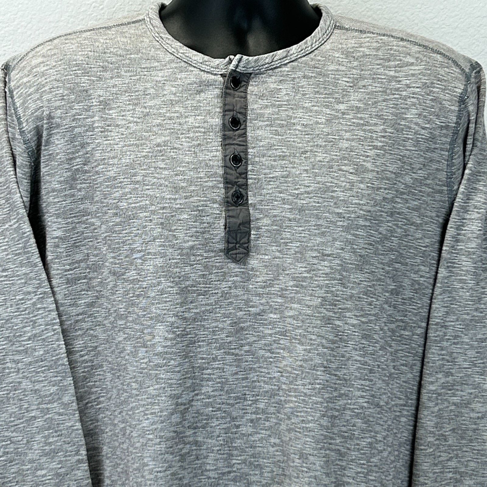 Lucky Brand Lucky Brand Henley T Shirt Long Sleeve Gray L Large Size US L / EU 52-54 / 3 - 1 Thumbnail