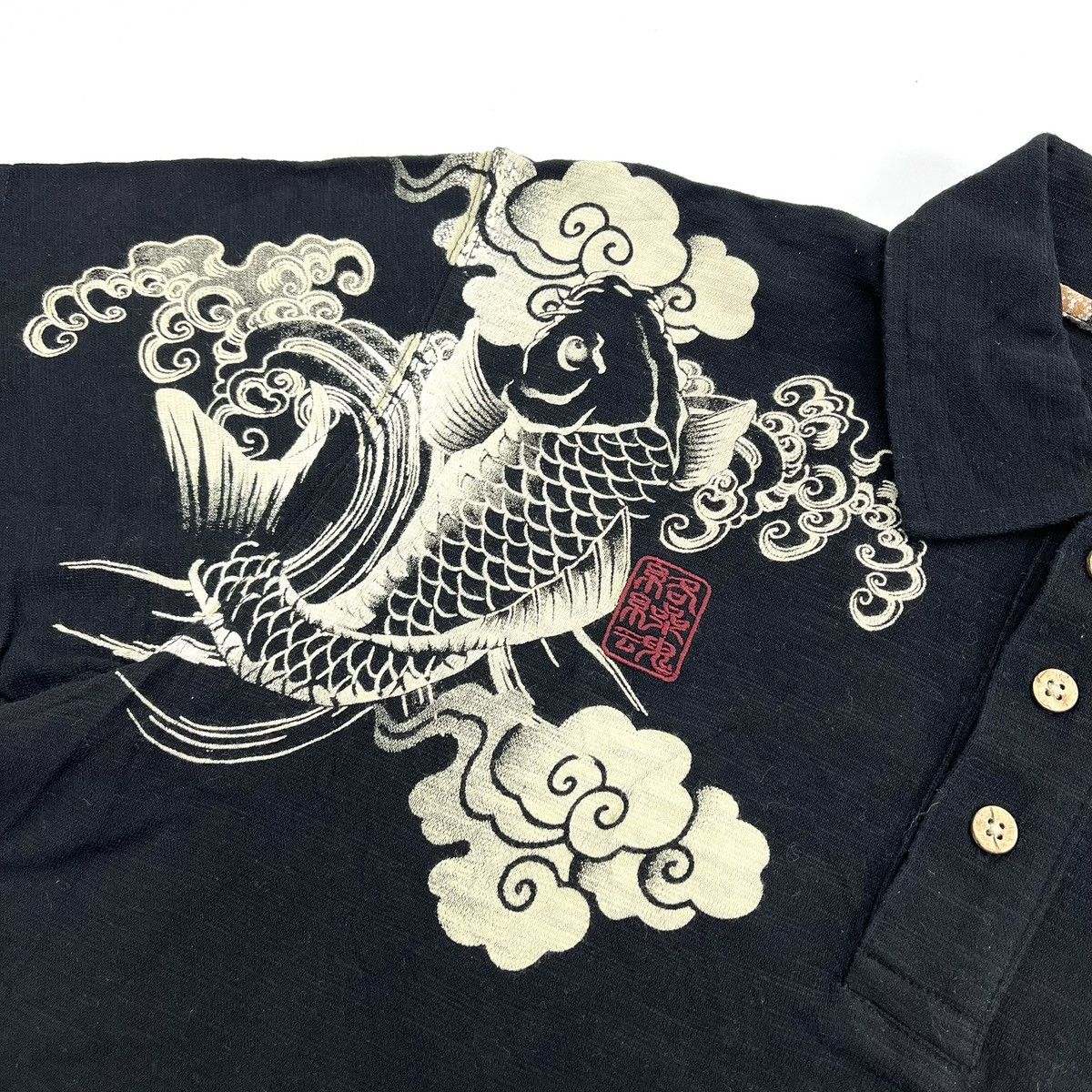 Bullet Noise Vintage Karakuri Tamashii Koi Japanese Polo Shirt Ed Hardy Size US L / EU 52-54 / 3 - 12 Thumbnail