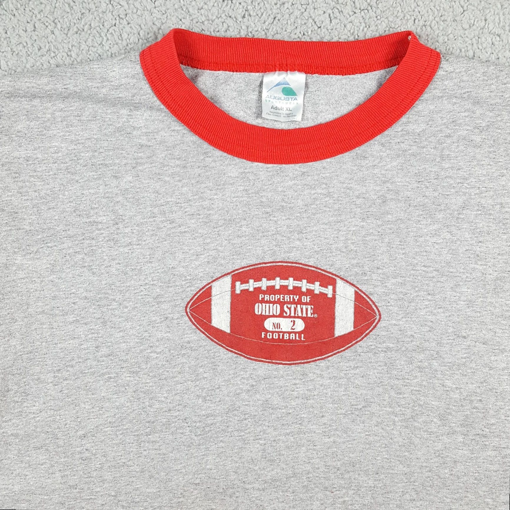 Vintage VINTAGE Augusta Ohio State Buckeyes Football Ringer T-Shirt Men's XL Gray Retro 90s College Sports Size US XL / EU 56 / 4 - 2 Thumbnail