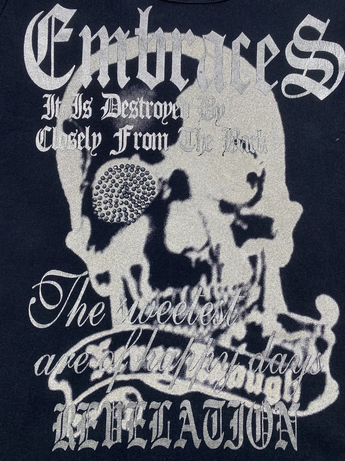 20471120 Blue Strive poem ghotic punk style long slevee Size US L / EU 52-54 / 3 - 4 Thumbnail